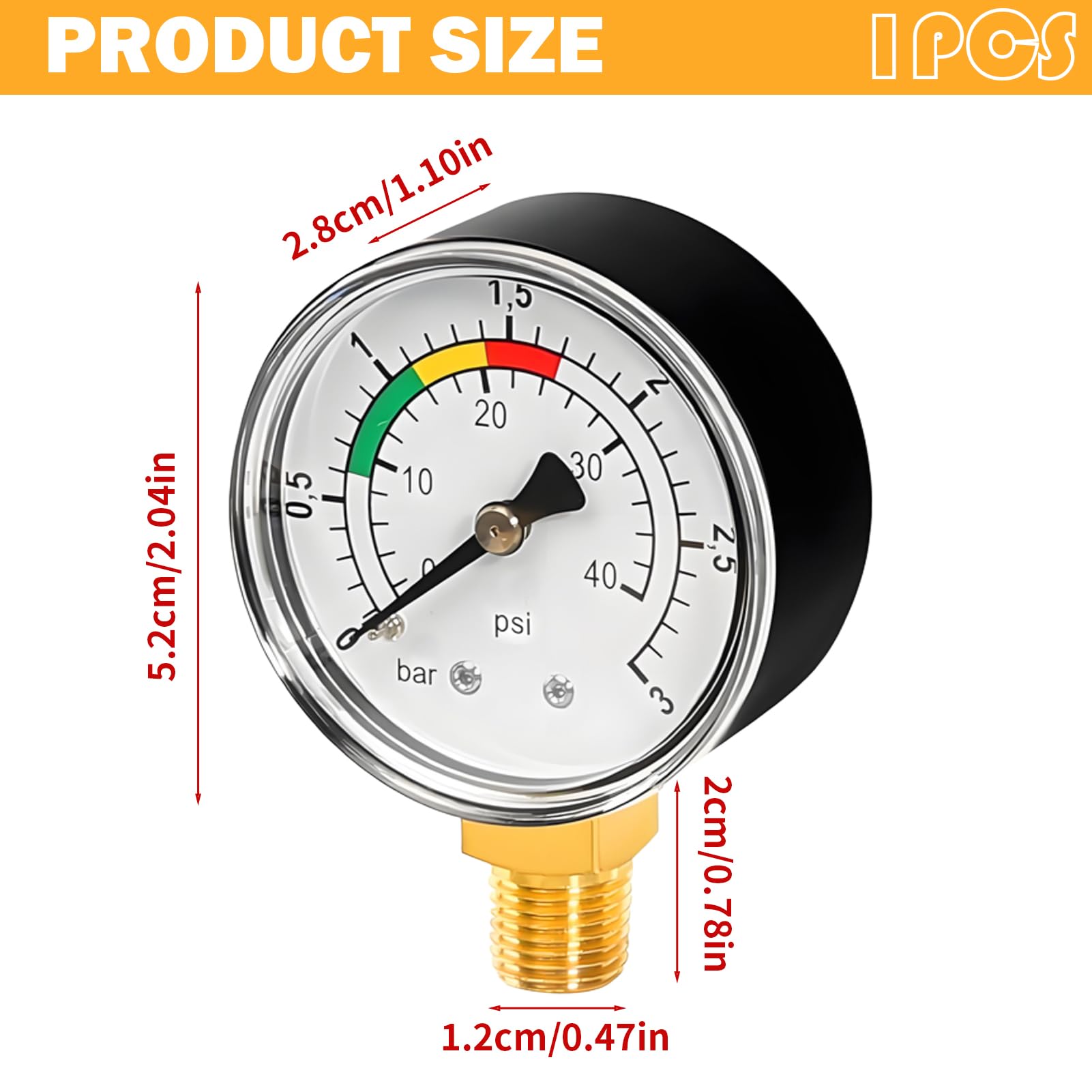 Pool Manometer 1/4 Zoll - Präziser Wasserdruckmesser 0-3 Bar Für Sandfilteranlage Manometer Sandfilteranlage Pool Manometer 1/4 Zoll - Präziser Wasserdruckmesser 0-3 Bar Für Sandfilteranlage Manometer Sandfilteranlage