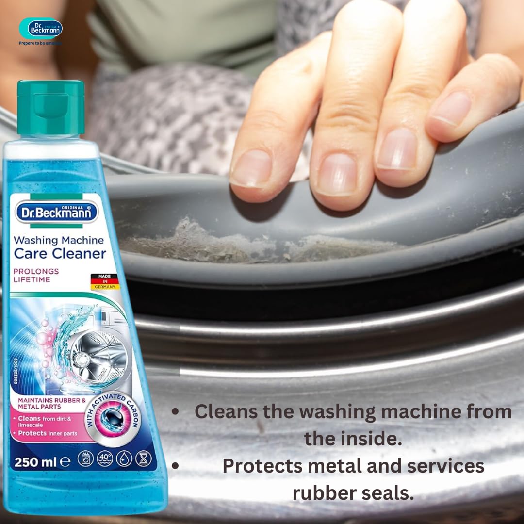 Dr. Beckmann Washing Machine Cleaner 250Ml, Washing Machine Care Cleaner With Activated Carbon, Cleans Dirt, Limescale & Protects Inner Parts, De-Scaler Is Suitable For Front And Top Load 2
