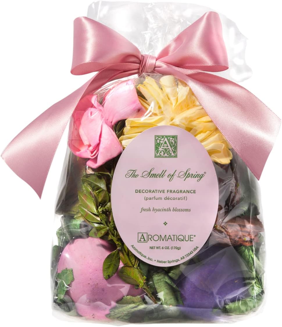 Aromatique Smell of Spring Scented Potpourri Bag 6oz - Decorative Home Fragrance Decor Sachet Dried Flowers Botanicals, Long Lasting Room Air Freshener Deodorizer Catchall Bowl Filler Decoration Gifts