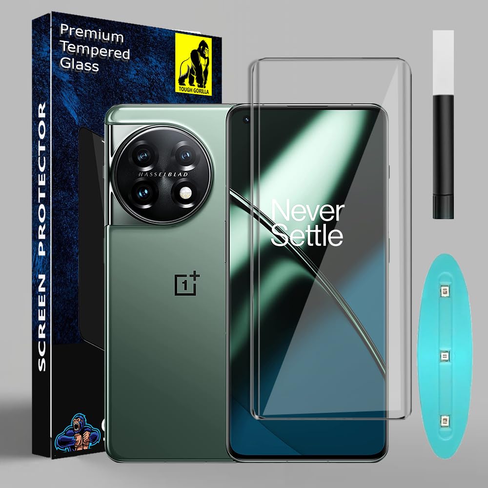 ITians® Tempered Glass Design for One plus 11 pro Advanced Border Less Full Edge to Edge UV Screen Protector and Easy Installation Kit.(Pack of 1)