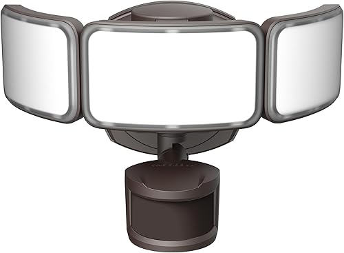 Feit Electric Luz de seguridad LED con sensor de movimiento y del atardecer al amanecer, luz de inundación al aire libre de 46 W, 3 cabezales