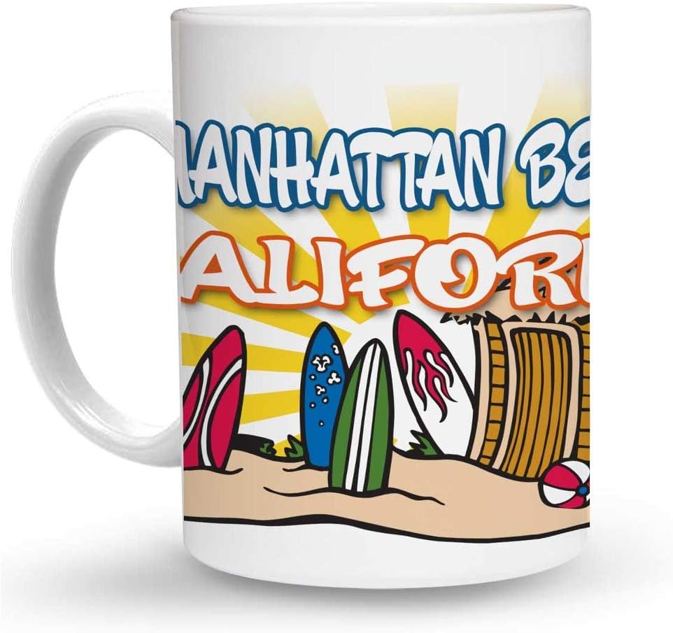 Makoroni - MANHATTAN BEACH CALIFORNIA Surf Surfing 15 oz Ceramic Large Coffee Mug/Cup Design#7