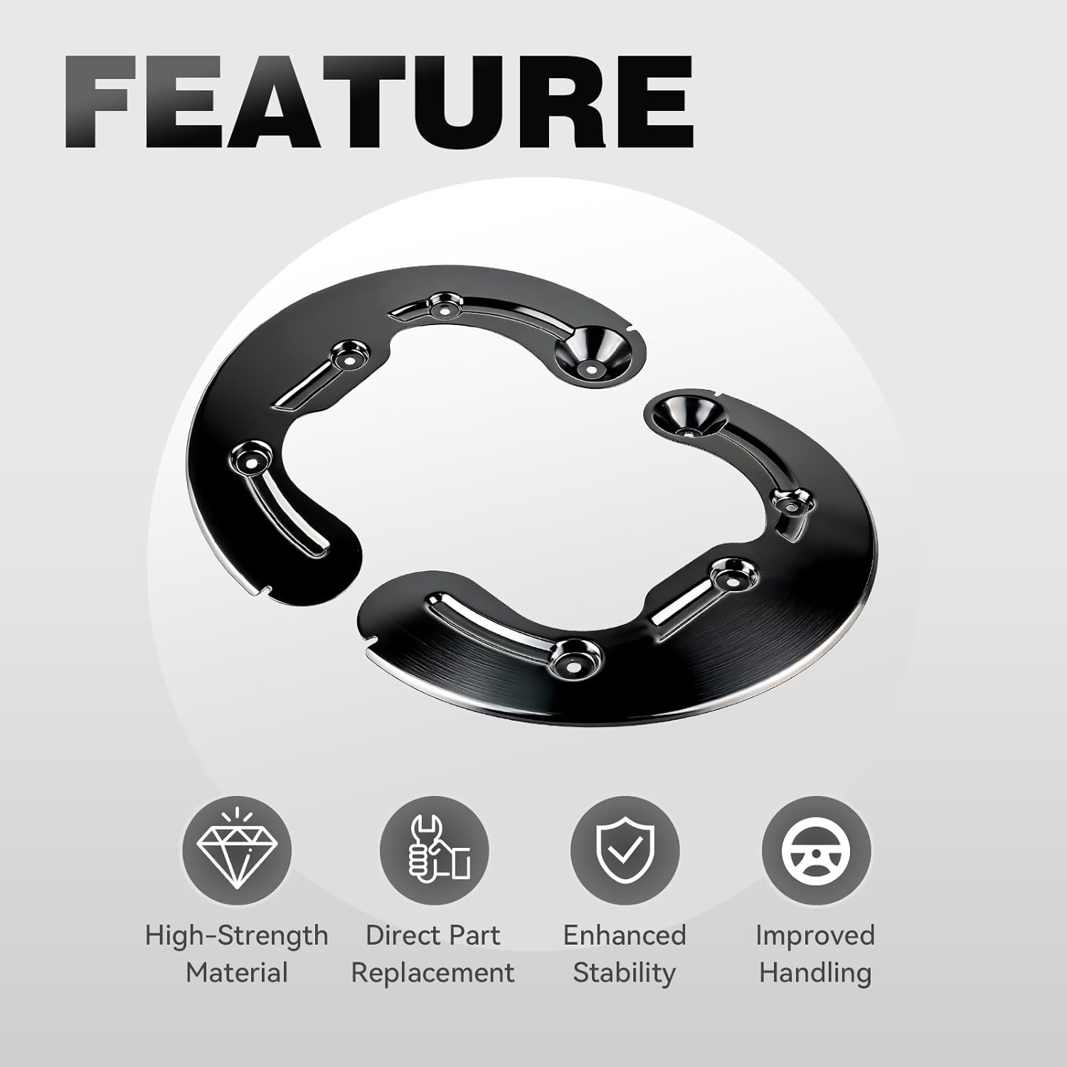 Front Brake Dust Shield, Brake Backing Plate Compatible with Ford F-150 2004-2008, F-150 Heritage 2004, Lincoln Mark LT 2006-2008, Left & Right Side, Replaces # 4L3Z2K004BA 4L3Z2K005BA