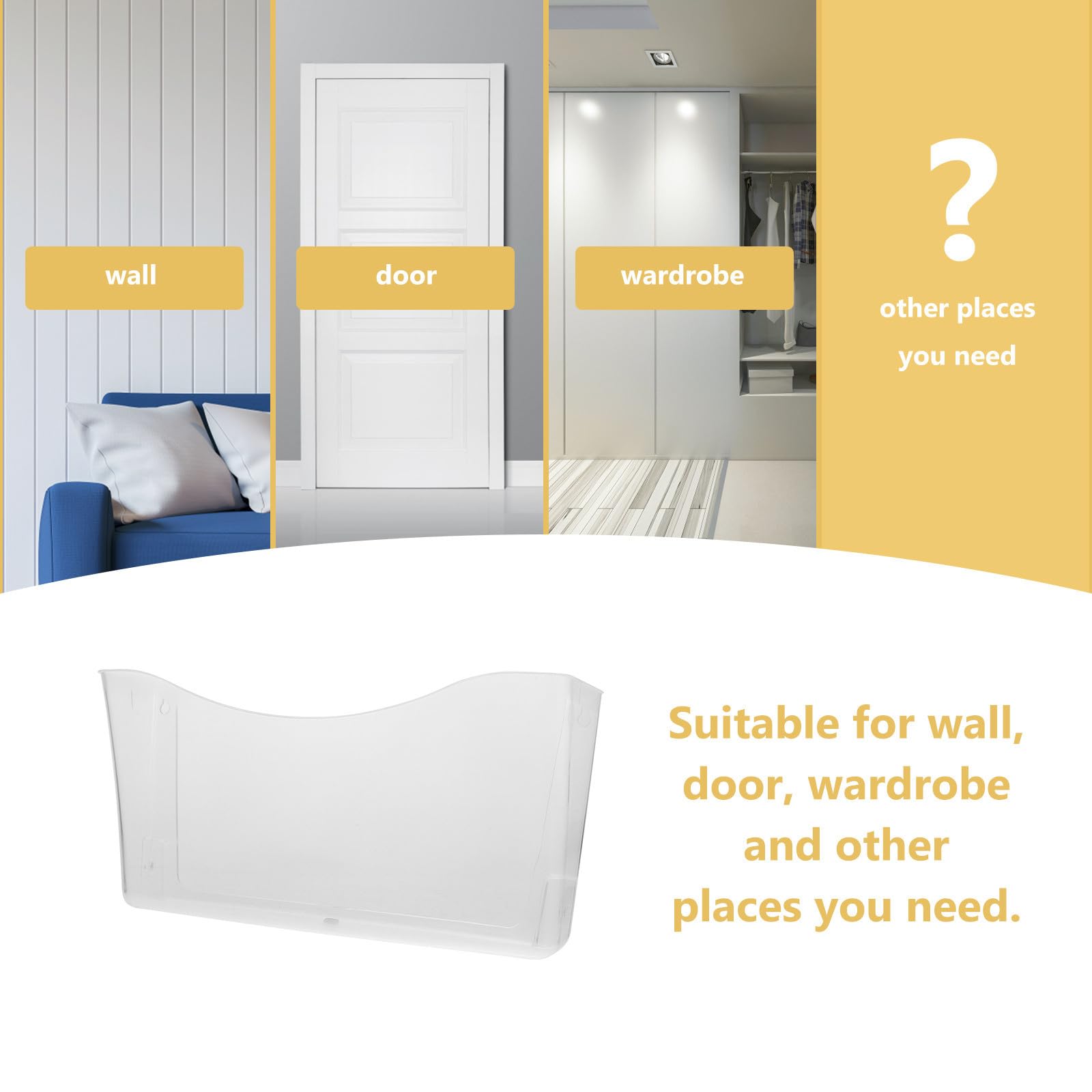 jojofuny Organizador de Archivos de Abs Transparente de Pared Resistente Caja de Almacenamiento Colgante Adecuado para Oficina y Hogar
