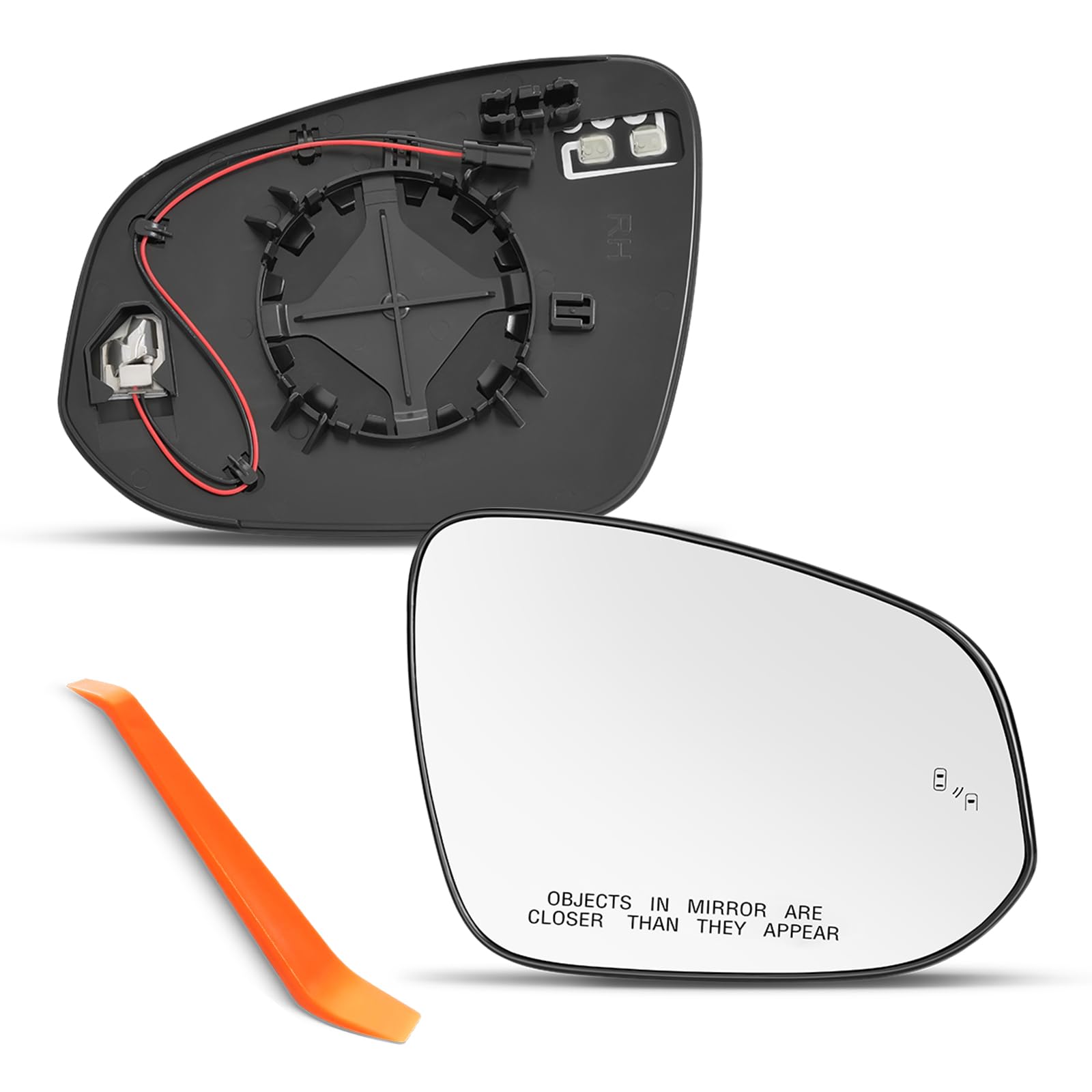 Blind Spot Passenger Side Mirror Compatible with 2014 2015 2016 2017 2018 2019 Toyota Highlander, Right Side Mirrors with Backing Plate, Heated