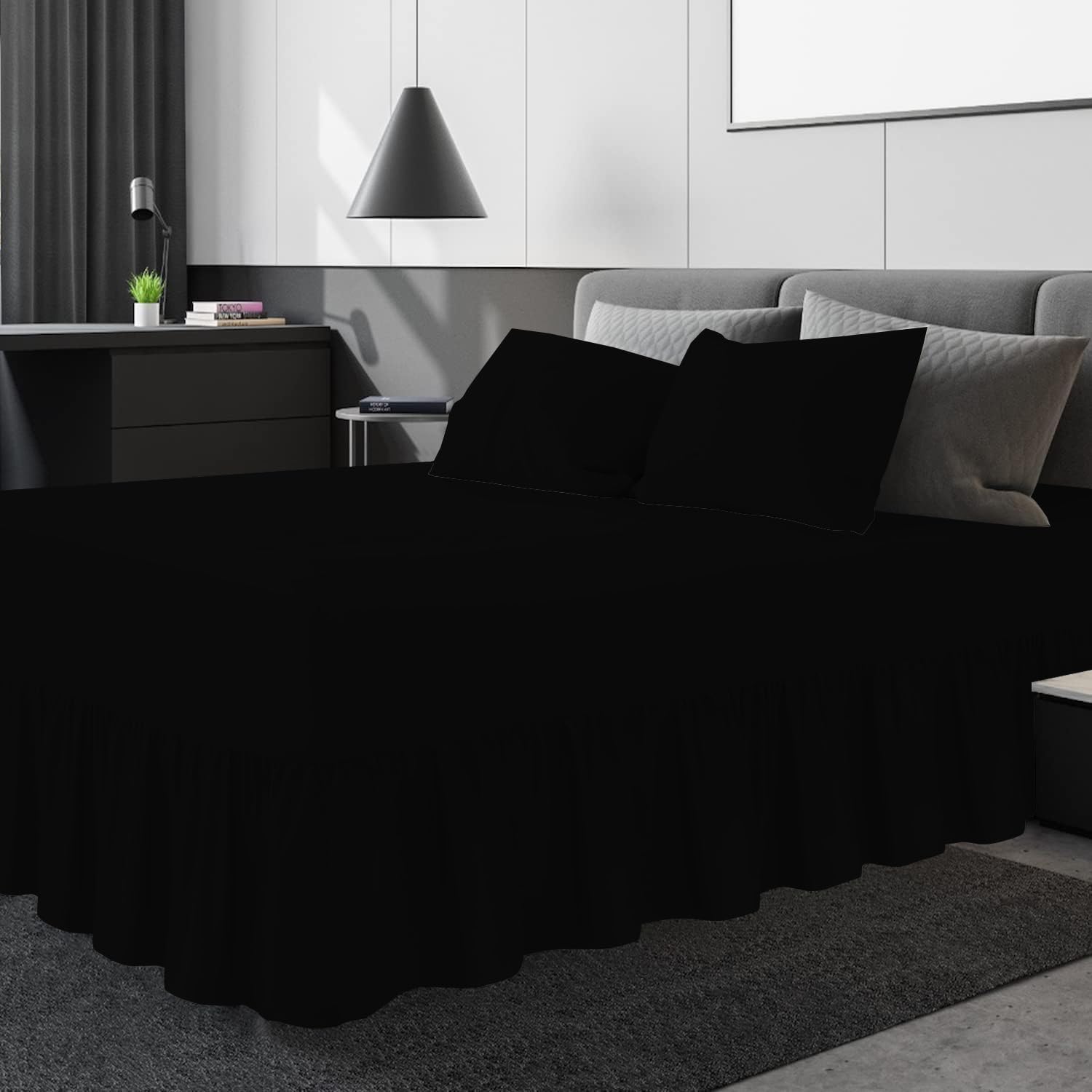 King Size Valance Sheet for Bedroom Decor Plain Dyed Easy care Non