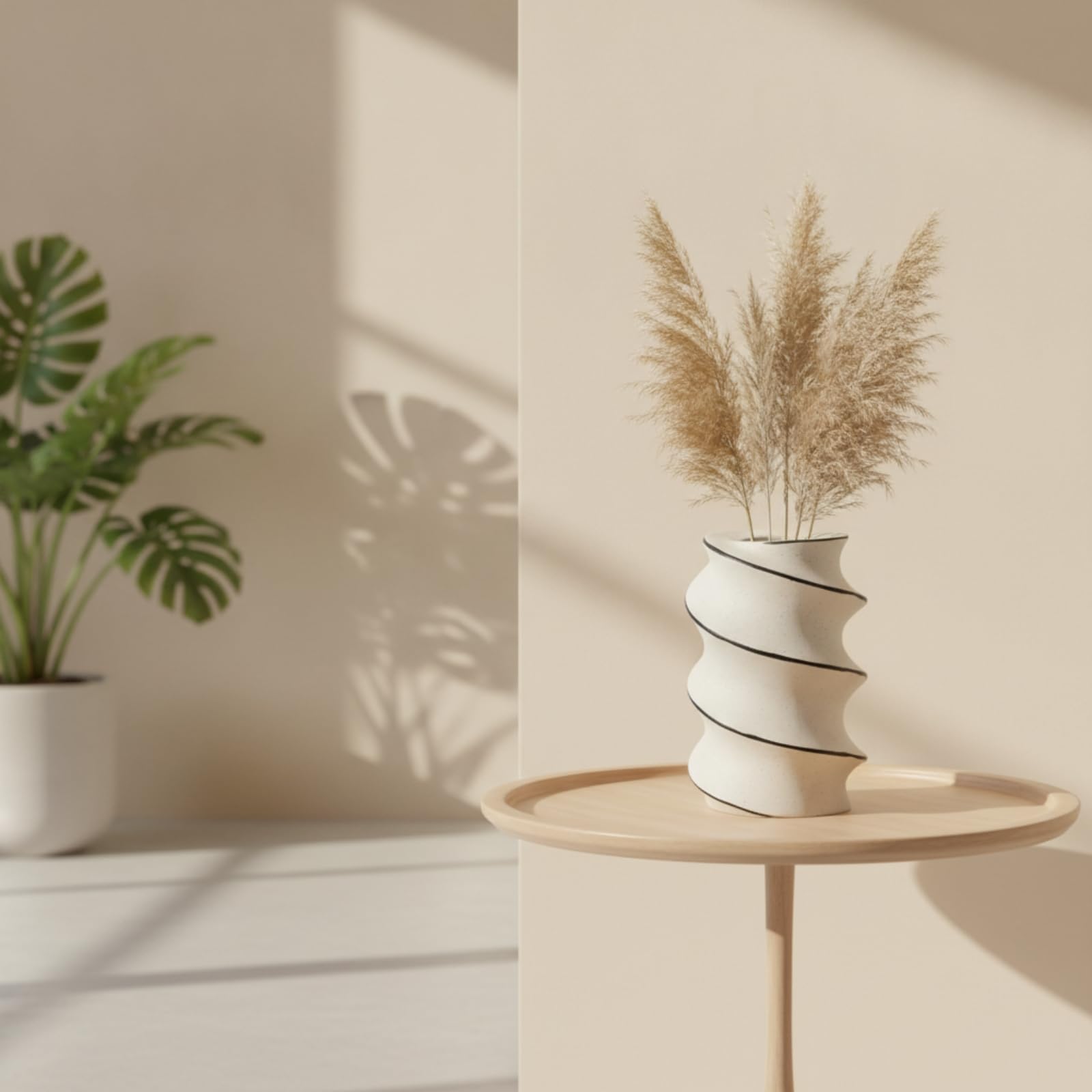 Vaso Cilindrico a Spirale Scultoreo Vaso a Spirale Minimalista Fioriera per Appassionati di Design, Ingresso