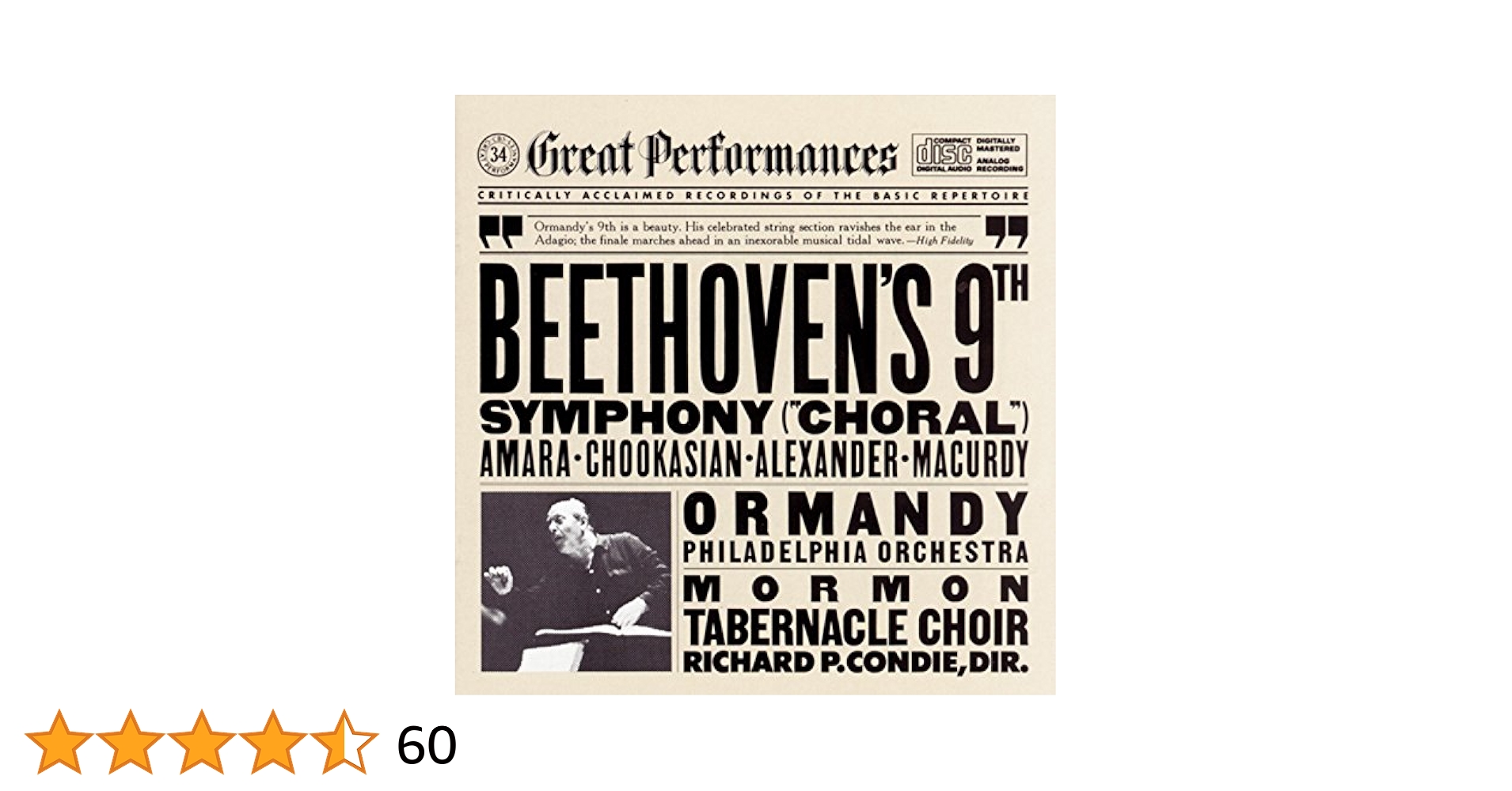 【中古】 Symphony 9 ＆quot； Choral ＆quot； Beethoven ,Harrby ,Murgatroyd 81-KsBlUQ9L._UF1000,1000_QL80_.jpg