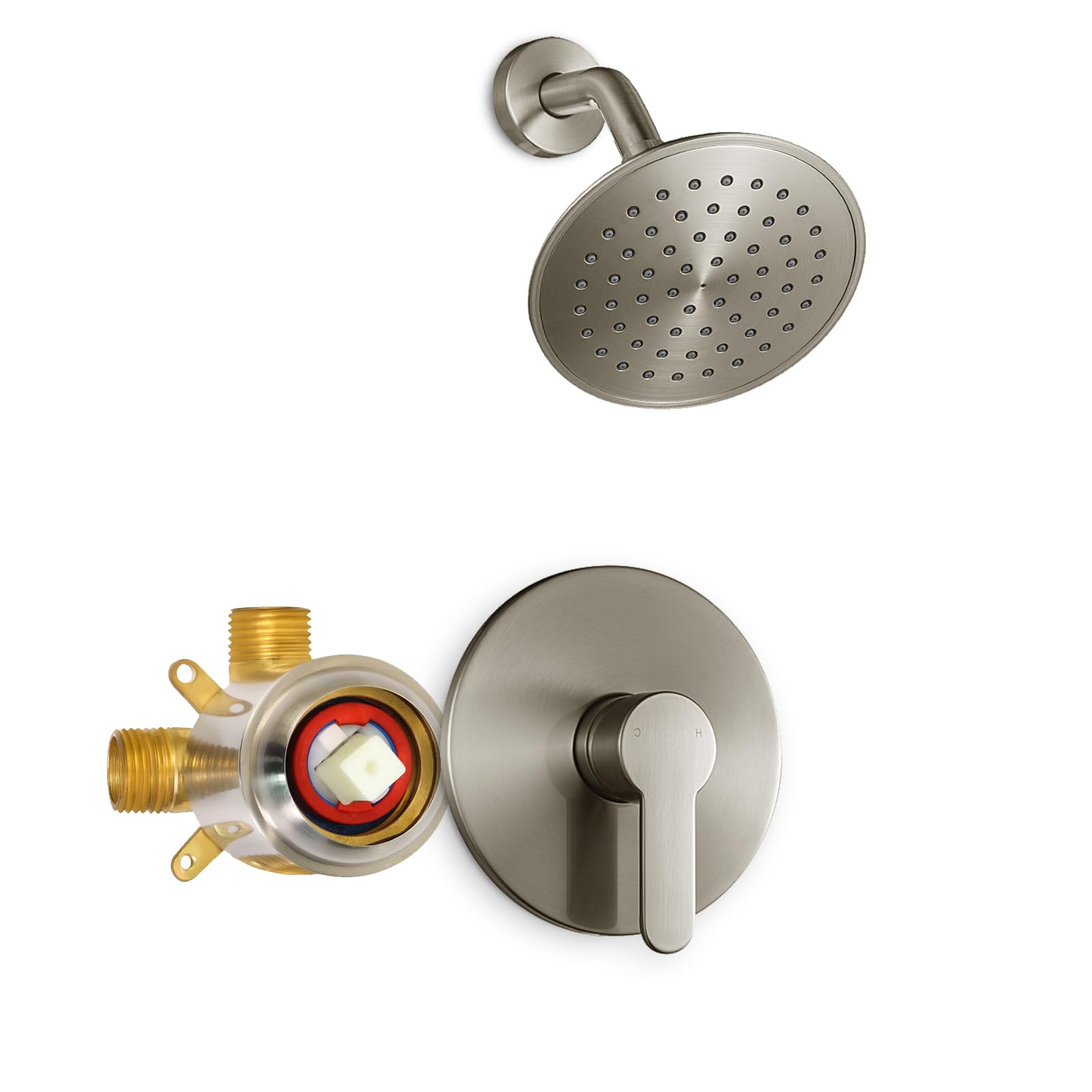 Vantency Brushed Nickel Shower Faucet Set