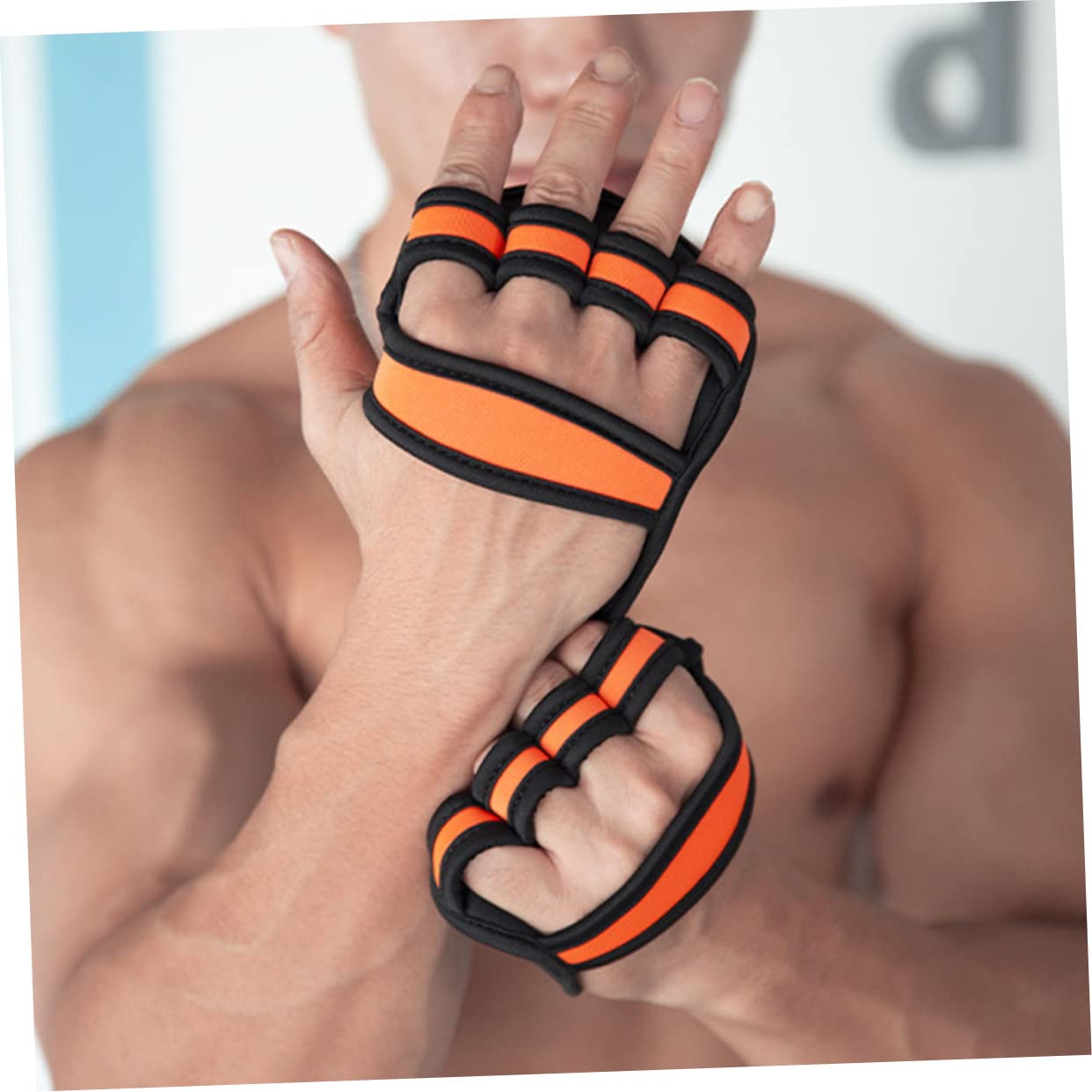 Guantes De Levantamiento De Pesas con Protección para Dedos Guantes De Ejercicio Guantes De Gimnasio Correas para Hombre Agarres para Entrenamiento Guantes De Gimnasio para