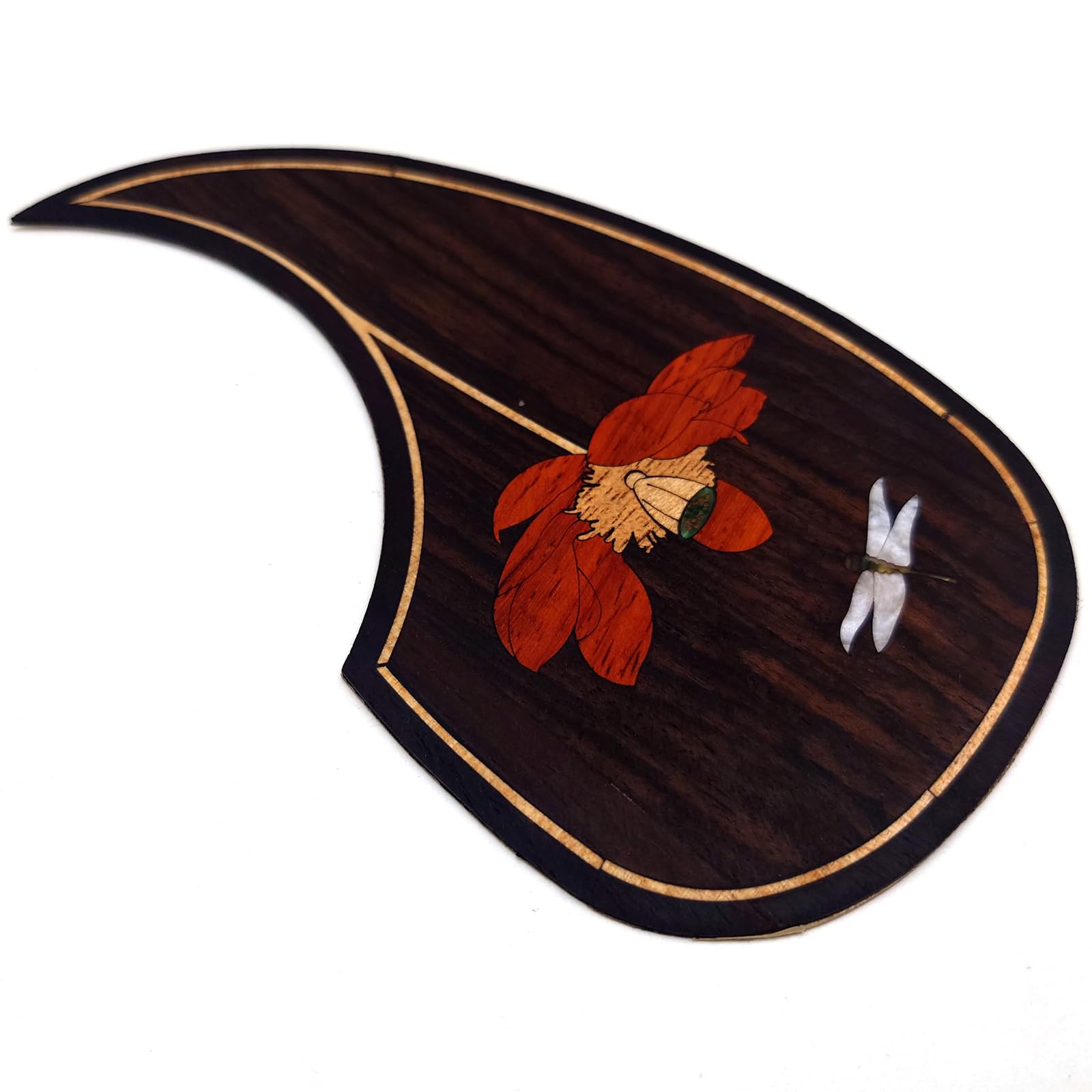 Guitar Pick Guard, Battipenna in abalone in palissandro autoadesivo for Chitarre acustiche folk D-45 Taylor(10)