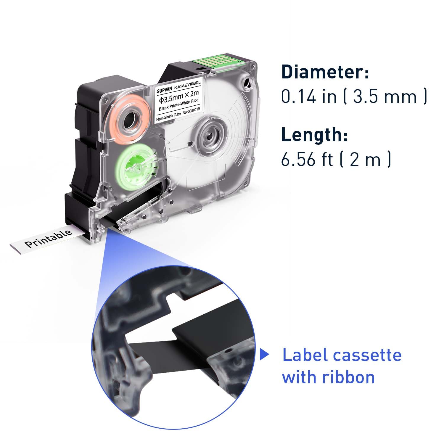 SUPVAN G15M Series Lot de 4 gaines thermorétractables à transfert thermique