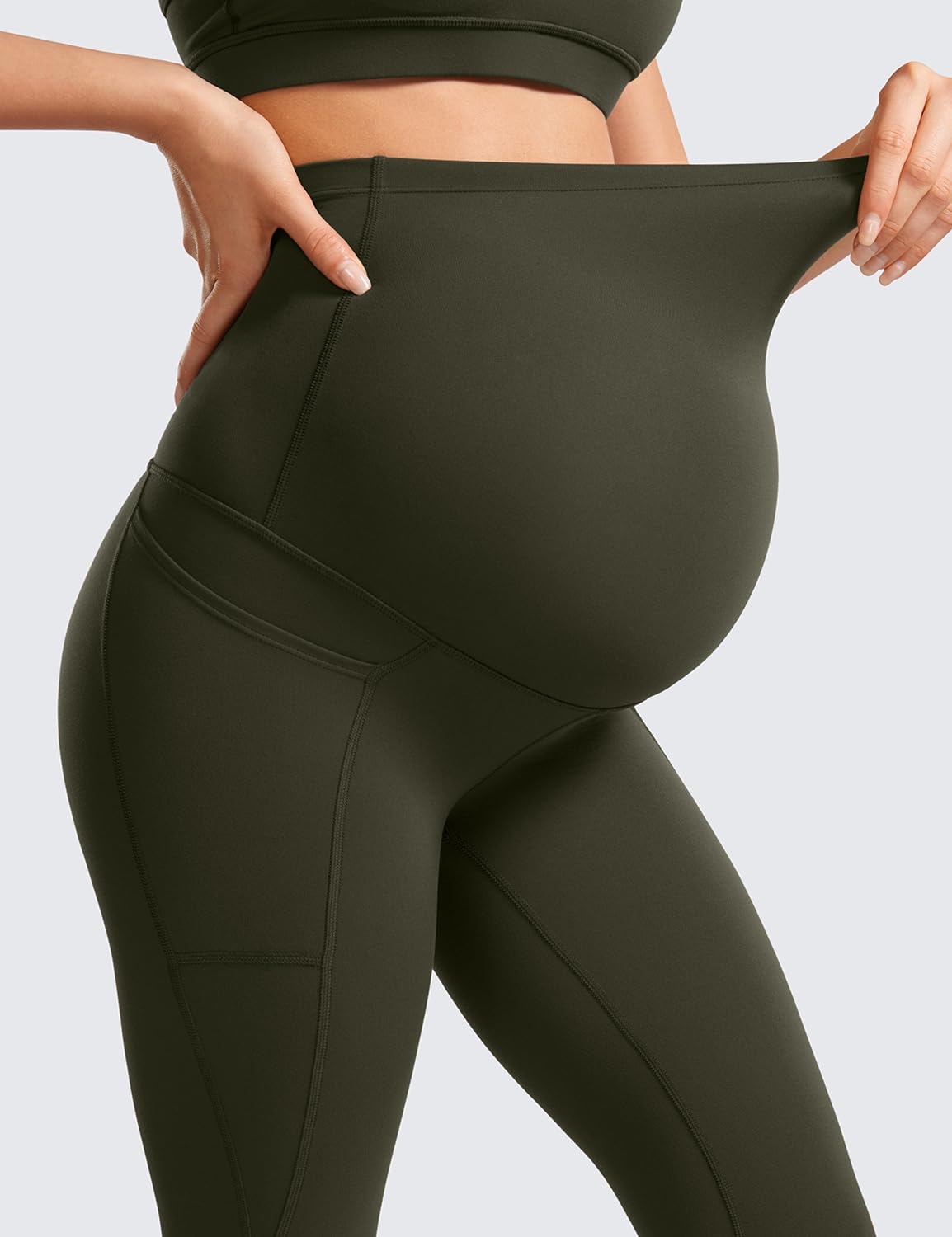 CRZ YOGA Butterluxe Leggings de Maternité avec Poches Yoga Grossesse Pantalonover - 71 cm