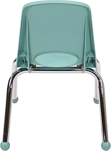 Miniatura 7 de FDP 15411-SF - Silla escolar apilable de 12 pulgadas, asiento apilable para estudiantes con patas de acero cromado y deslizadores de bolas para