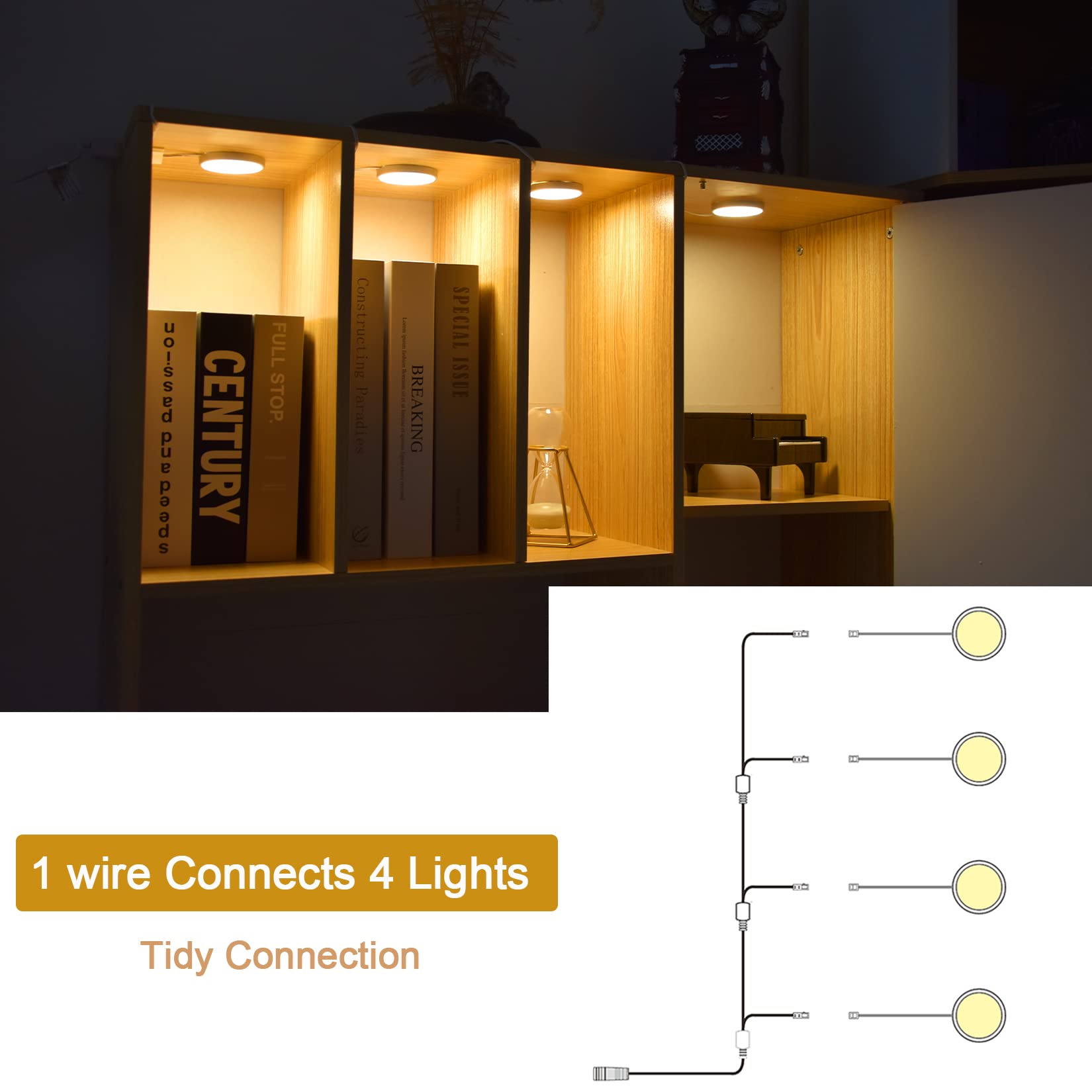 Buy WOBANE Under LED Lighting kit, Dimmable LED Puck Lights
