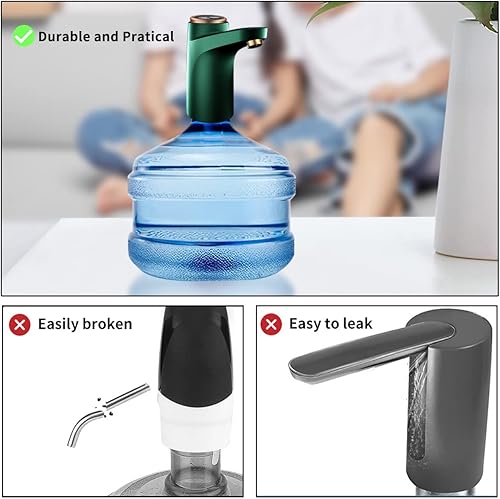 Miniatura 5 de Dispensador de agua para botella de 5 galones, bomba de agua cuantitativa de bricolaje, luz de potencia de 3 colores, bomba de botella de carga USB