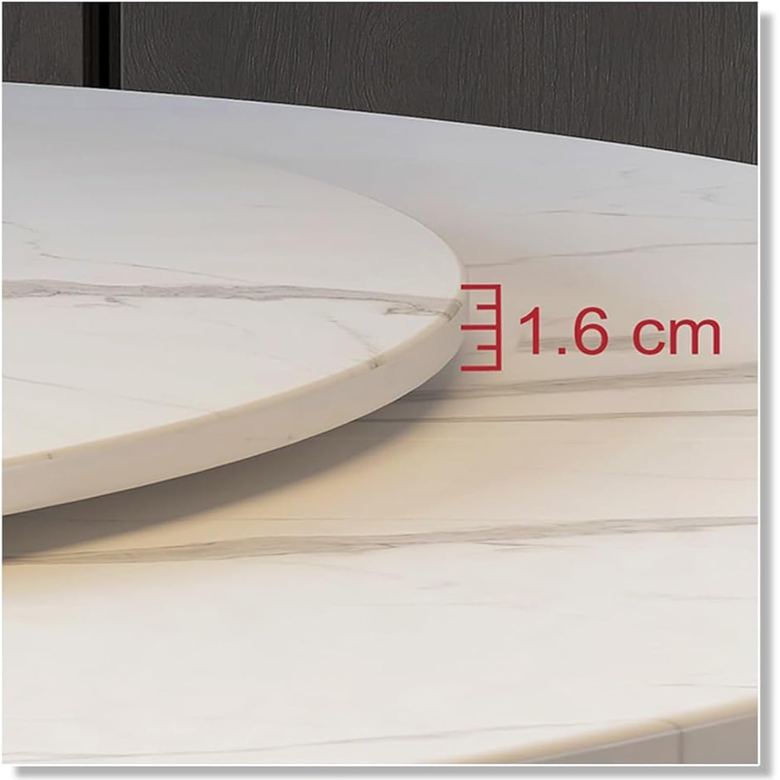Lazy Susan - Vassoio rotondo in legno massello, girevole da 76,2 cm, design anti-collisione con angoli arrotondati, per cucina e tavolo da pranzo (nero) – perfetto per un facile accesso e decorazione