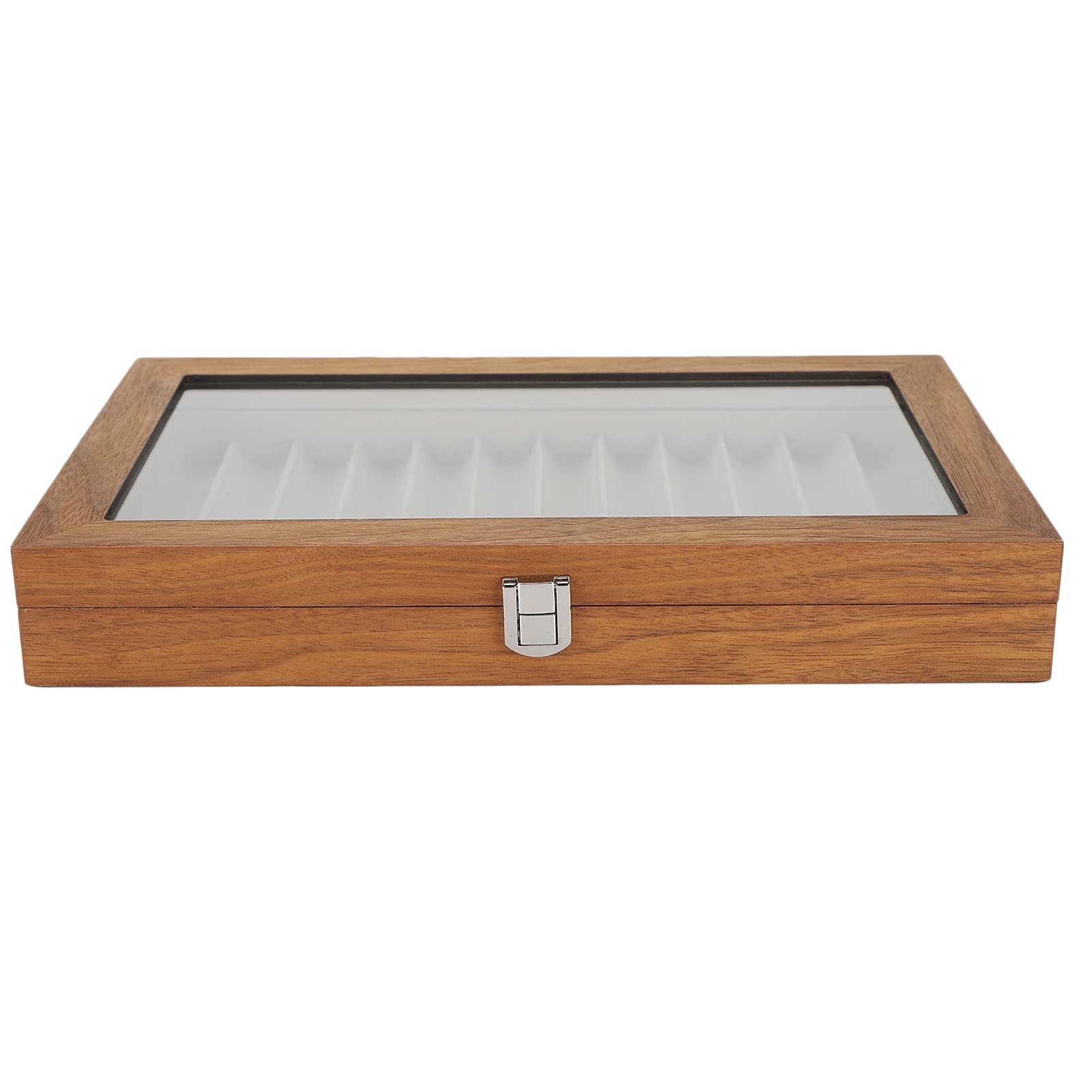 Zunate Organizador de madera de nogal Estuche de almacenamiento de madera para tienda, colección de hogar, exhibición, estuche para pluma estilográfica con bandeja de presentación