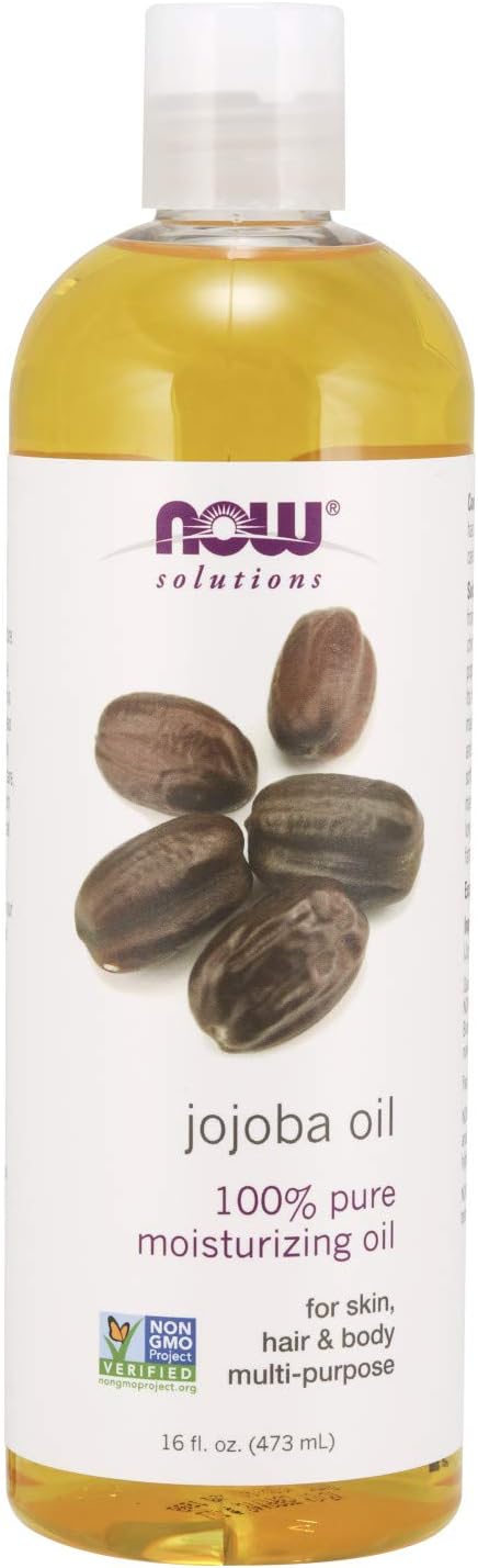 NOW Solutions, Jojoba Oil, 100% Pure Moisturizing, Multi-Purpose Oil for Face, Hair and Body, 16-Ounce : Beauty & Personal Care