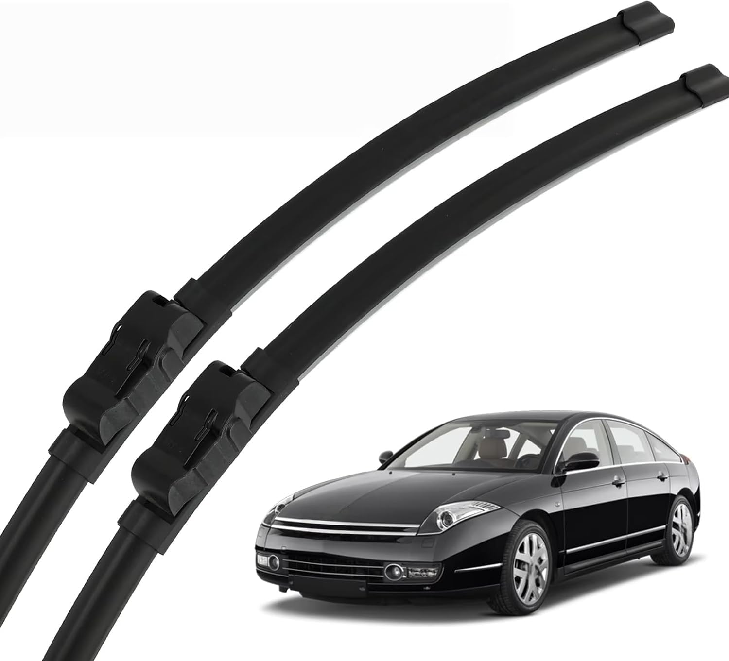 nwsplmy Front Windscreen Wiper for Citroen C6 2005-2012 28"+28", Silent All-Season Replacement Blades Streak-Free Easy Install