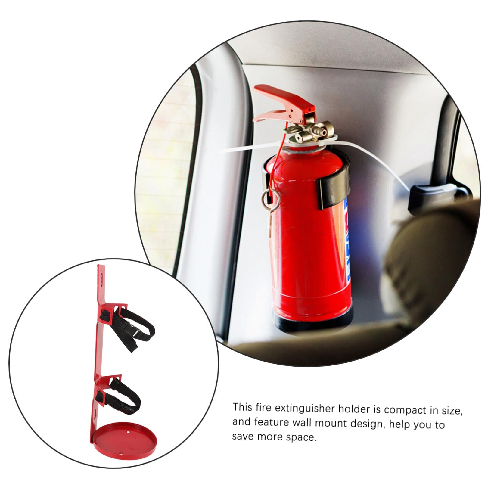 Toddmomy Soporte para Extintor de Incendios Montaje Seguro para Vehículos y Autobuses Instalación Fácil Diseño Resistente y Compatible con Varios de Extintores