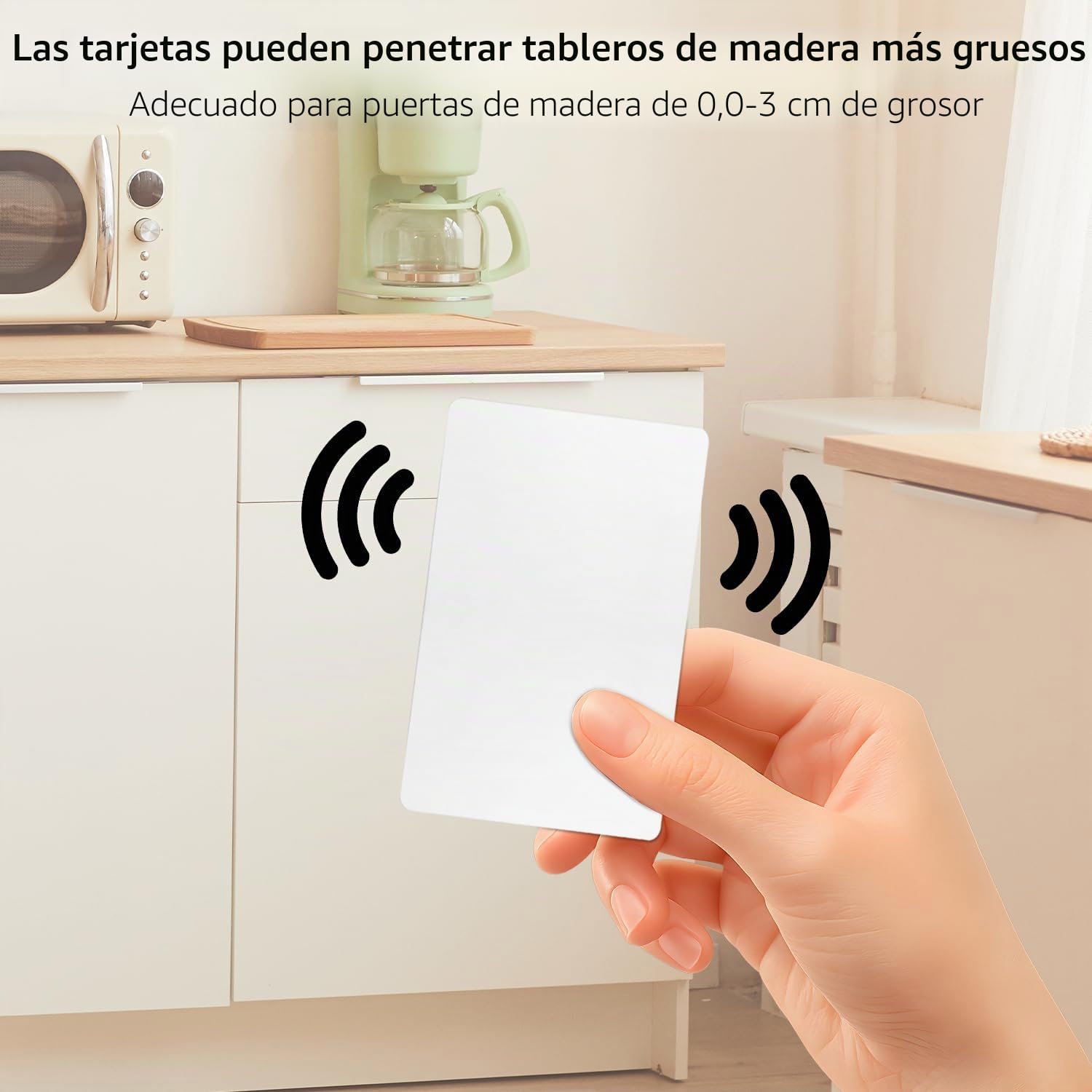 QWORK® Cerradura de cajón RFID, Cerraduras ocultas para armario, Negro