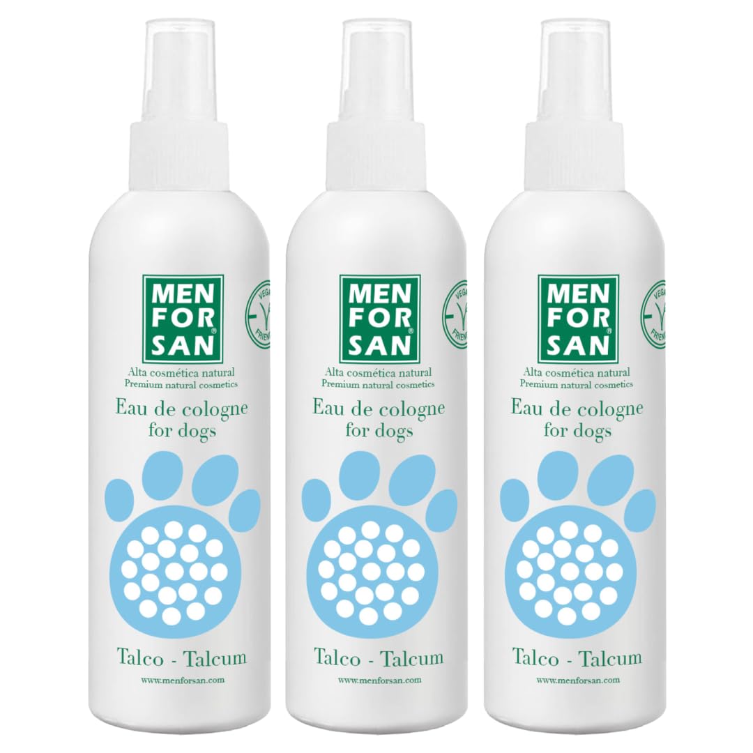 MENFORSAN Eau de Cologne Talco per cani, 125 ml, confezione da 3
