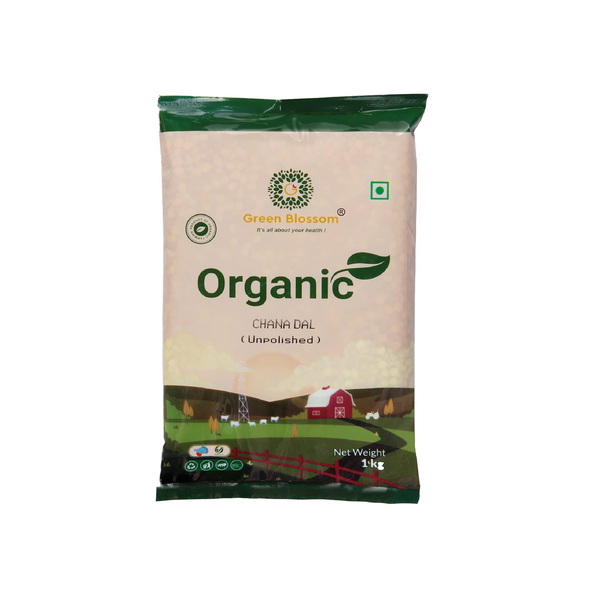 Green Blossom Organic Bajra Pearl Millet Whole and Organic Chana Dal - 1 Kg | Combo of 2 | Style 174 1