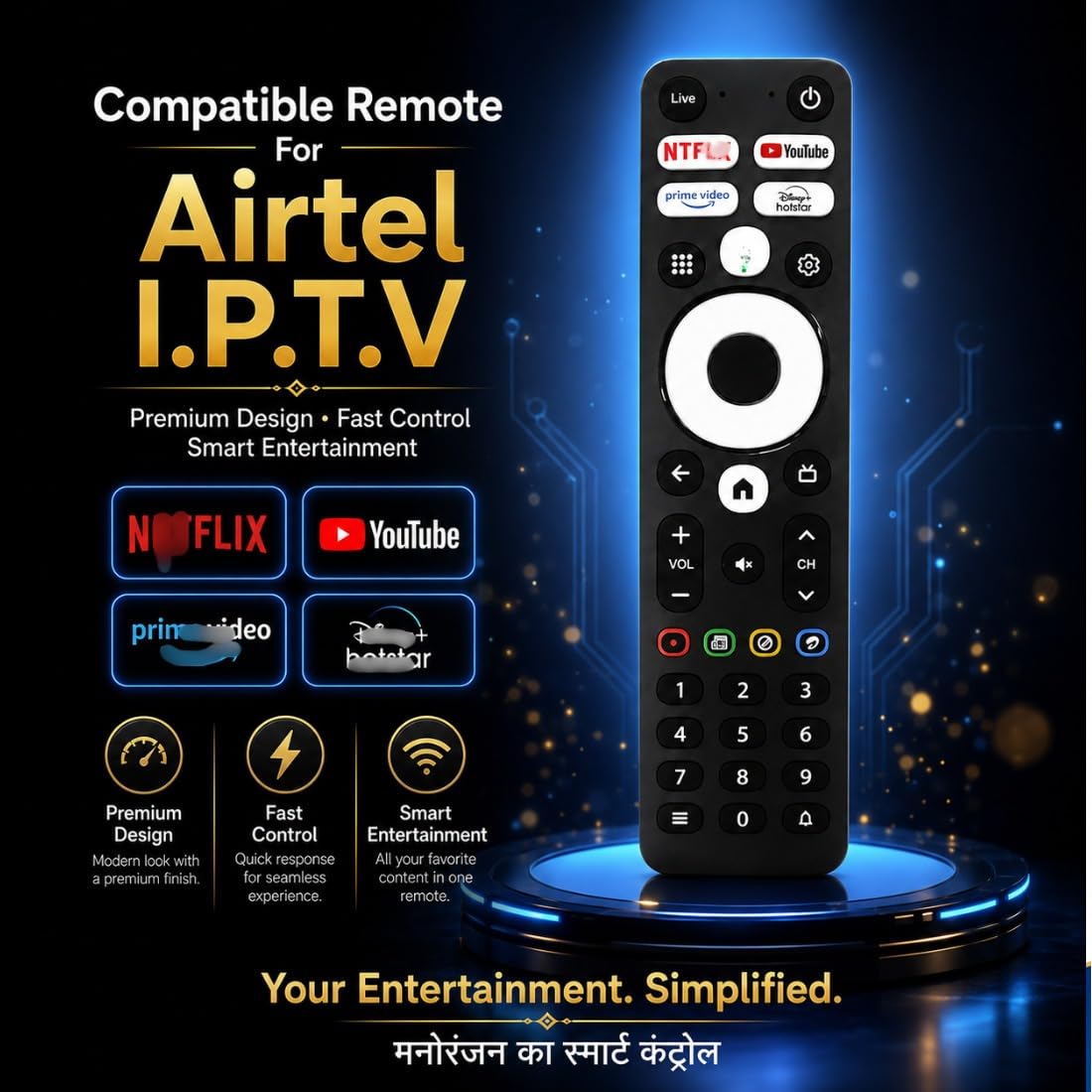 Airtel IPTV Remote Replacement - Easy OTT Access -7