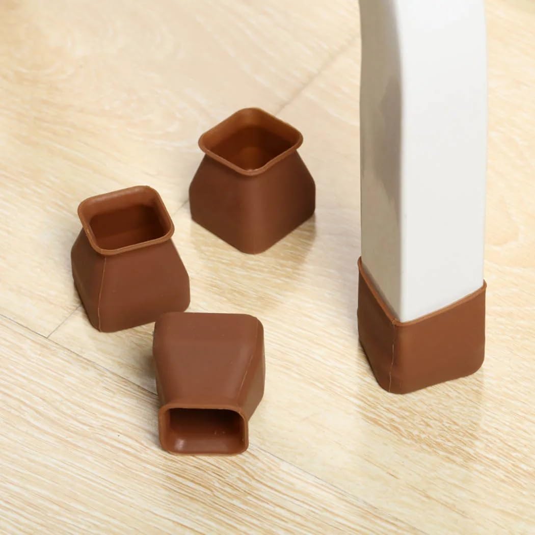 Tapas para patas de escritorio, fundas para pies de sofá, 16 protectores de silicona for patas de silla con fieltro antideslizante, for suelos de madera.