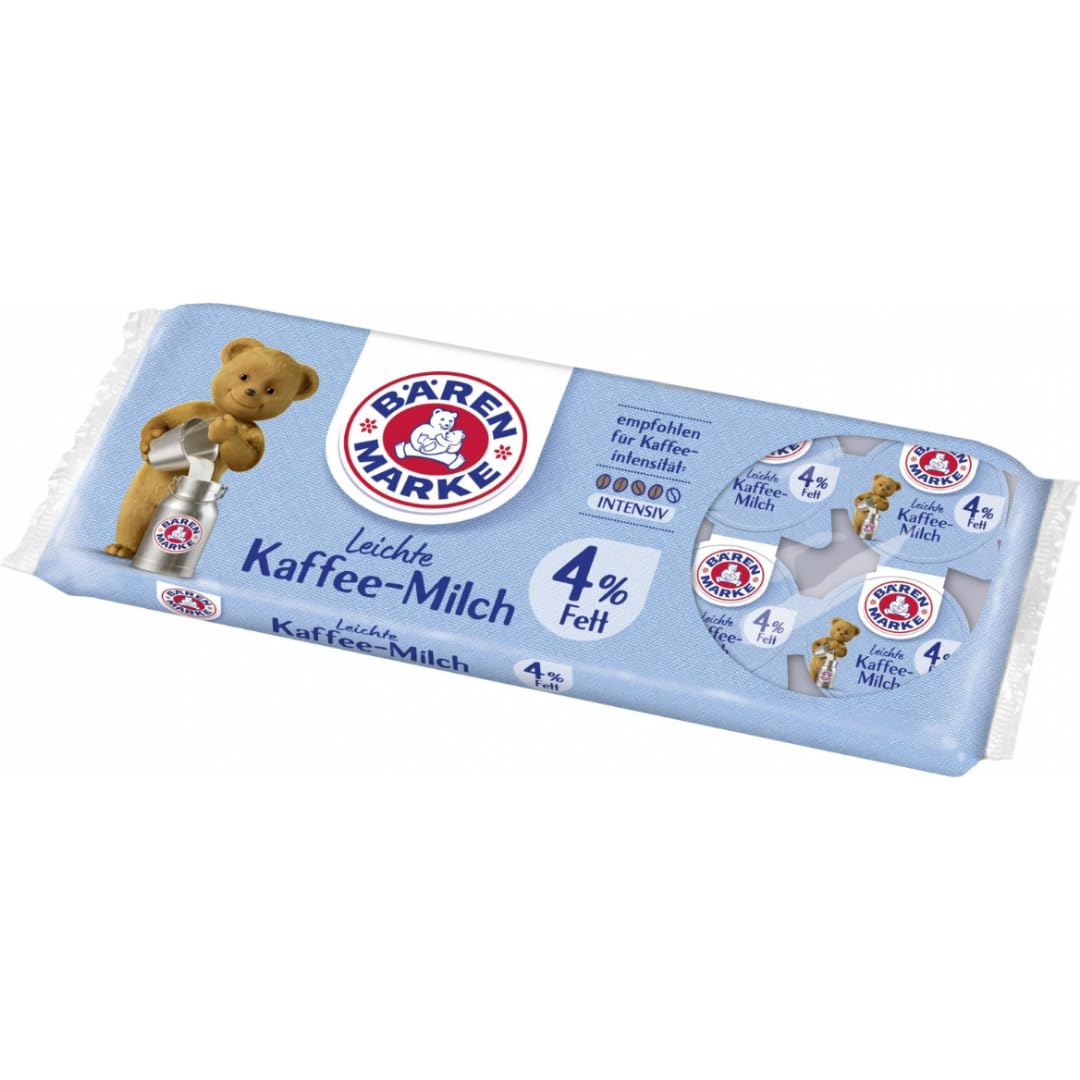 Bärenmarke Leichte Kaffee-Milch 4% Fett Portionspackungen 10 x 7,50 Gramm x 10 Packungen