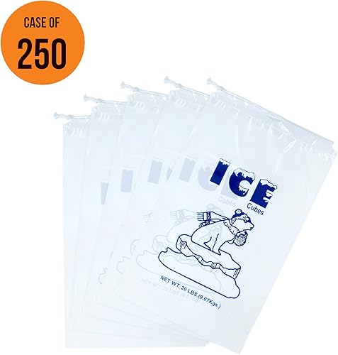 Vista 16 de Infinite Pack Bolsas de hielo de 8 libras con cordón, 400 bolsas de cubitos de hielo rellenas a máquina, resistentes y reutilizables para 8