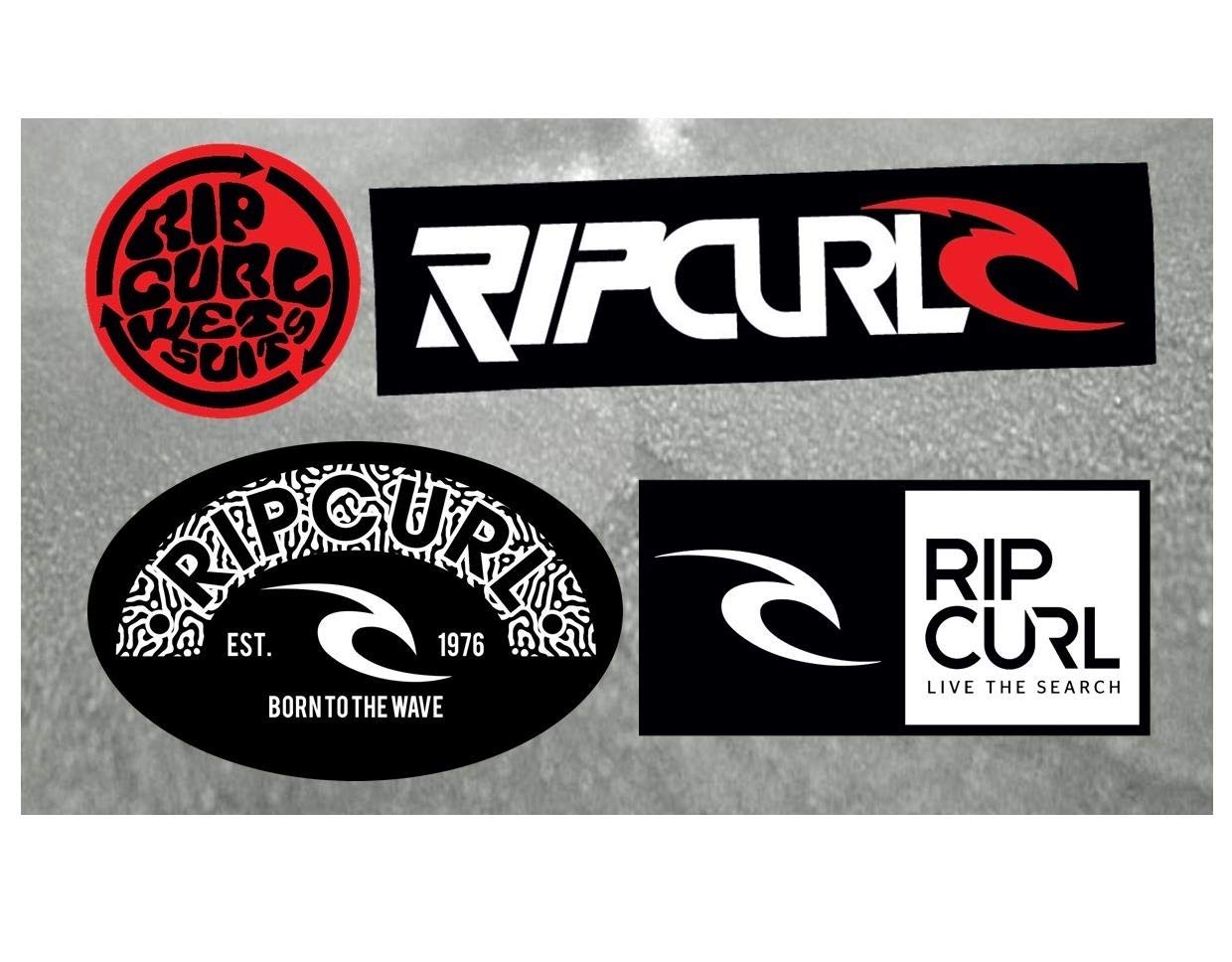 Rip Curl, Surf Board, Car, Bike, Boards, Scooter etc Stickers Set X 4 (Laminated Water Resistant)