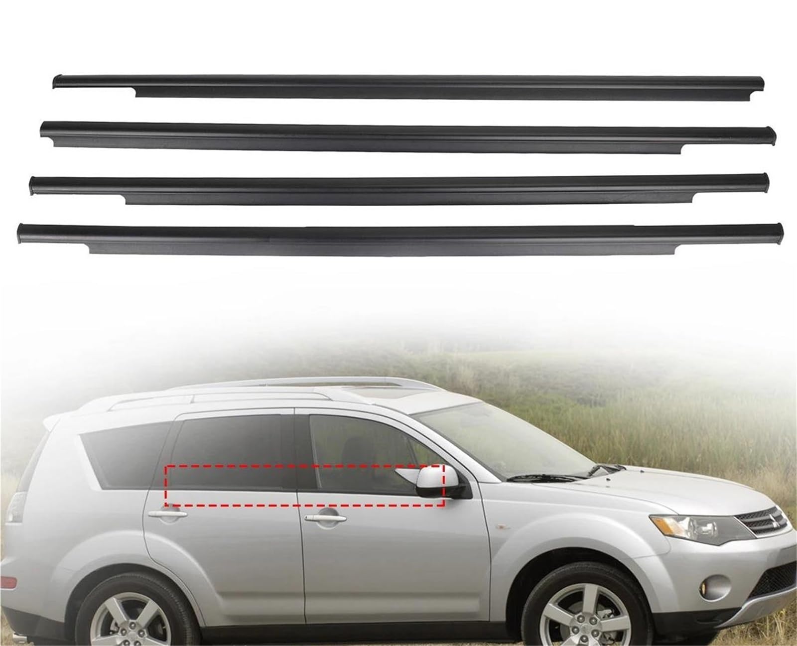 Zapora One Color Car Windows Rubber Weatherstrip Waterproof Pressure Strip Sealing Belt Trim For Mitsubishi For Outlander 2007-2012