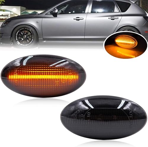 Miniatura 8 de Lámparas de marcador lateral ámbar LED de lente transparente para 2011-2013 M-azda2, 2004-2011 M-azda3, 2006-2010 M-azda5,2000-06 M-azda MPV