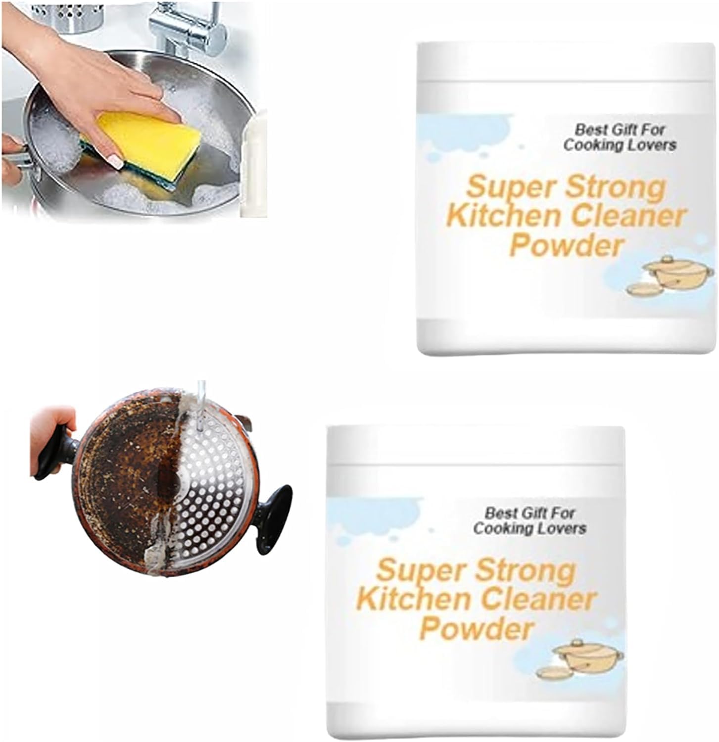 2024 Super Strong Kitchen Cleaner Powder, Powerful Kitchen All-purpose Powder Cleaner Stainless Steel Cleaning Powder Stain Remover Heavy Duty Degreaser Cleaner Protective Kitchen Cleaner