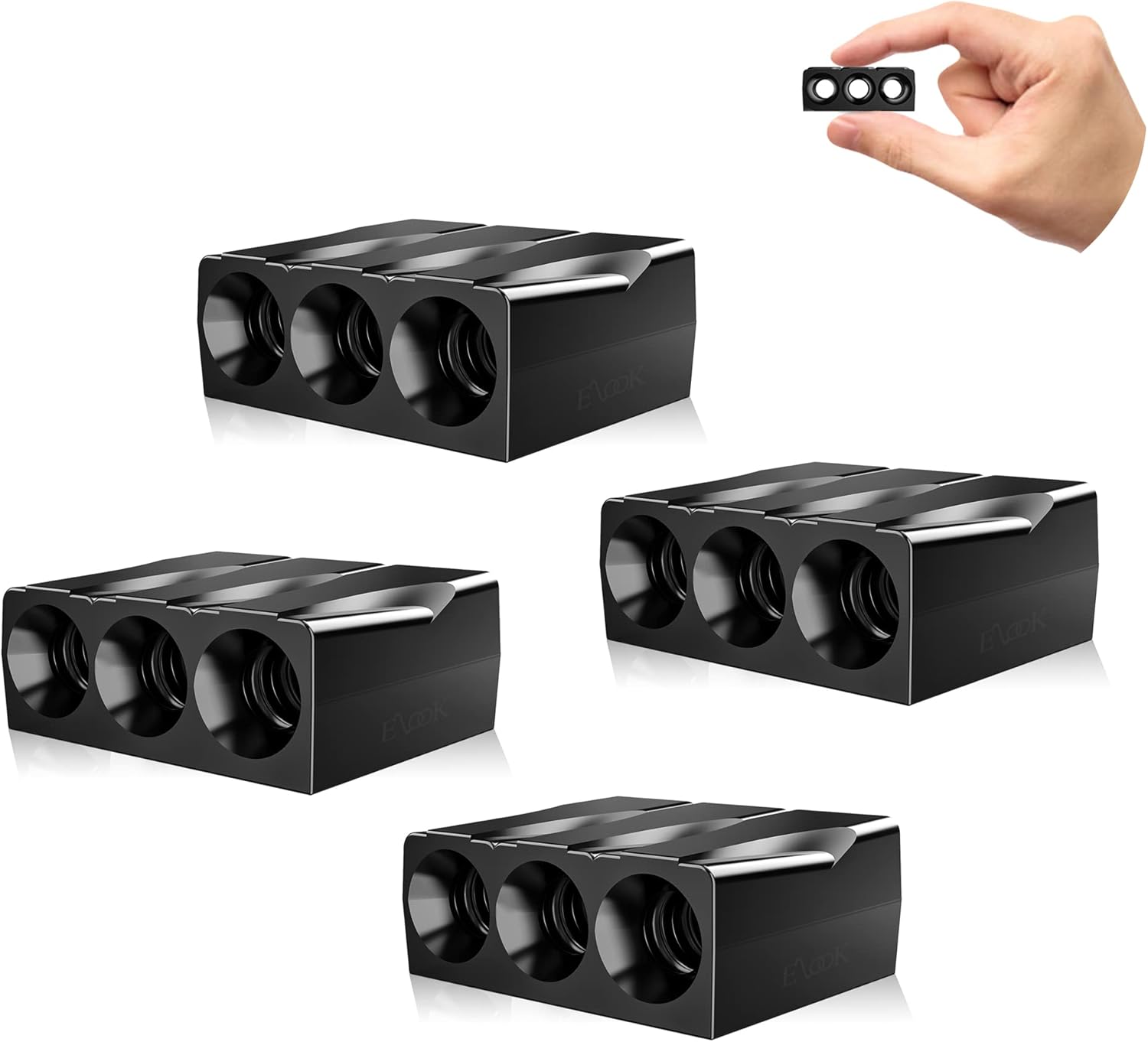 Elook Upgraded Deer Whistles for Car, Deer Horn for Car, Save Deer Whistle for Vehicles, Trunks, Motorcycle, Three-Horn, 4 Pack (Patented Product)