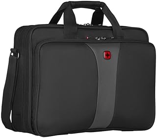 WENGER Legacy 16 Laptop-Tasche zum Umhängen, Notebook bis 16 Zoll, Aktentasche, Organizer, 15 l, Damen Herren, Büro Business-Reisen Uni, Schwarz, 600648