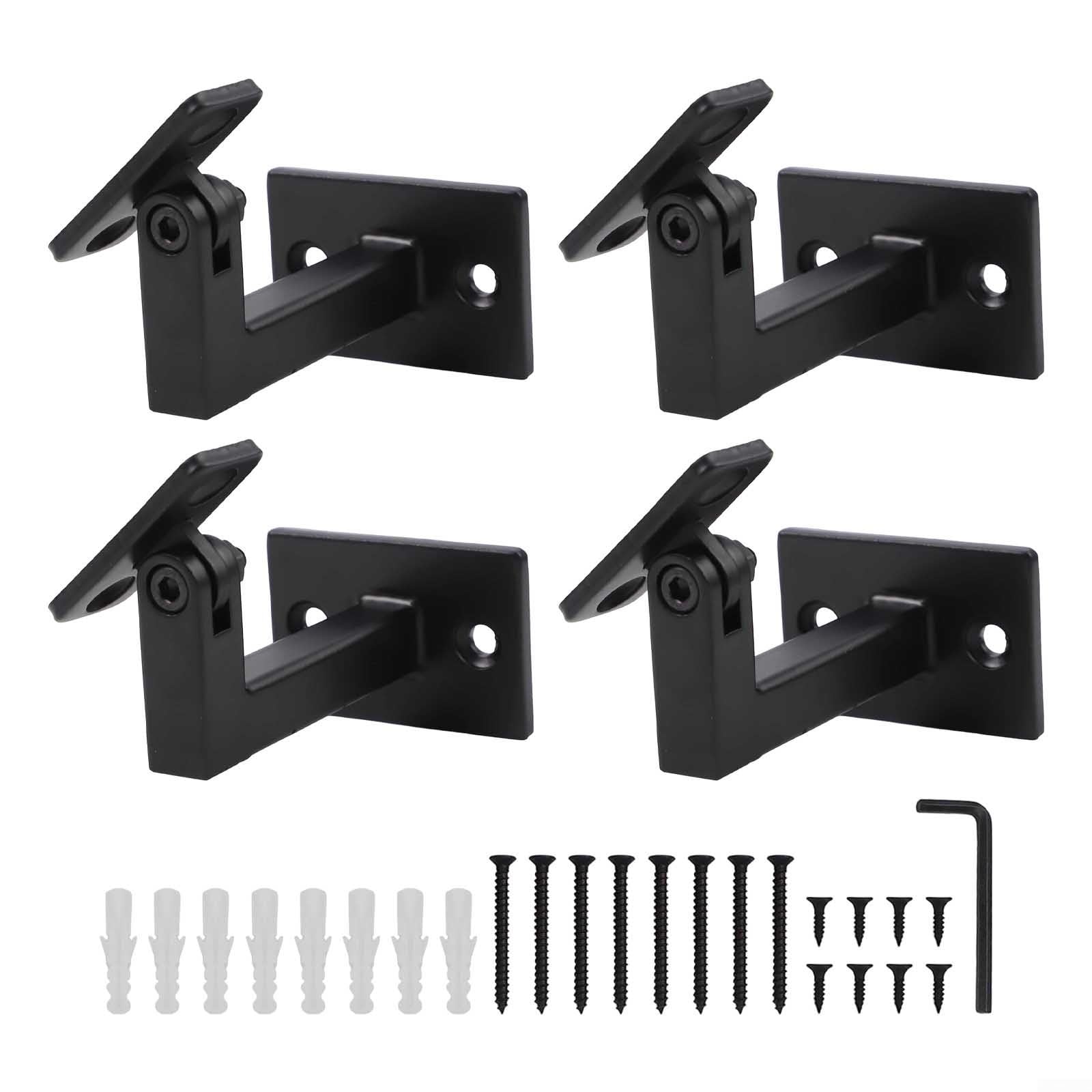 Staffa regolabile per corrimano, 4 pezzi, supporto per ringhiera in ferro battuto, kit di supporto per balaustra per scale fai da te per tubi metallici o aste in legno