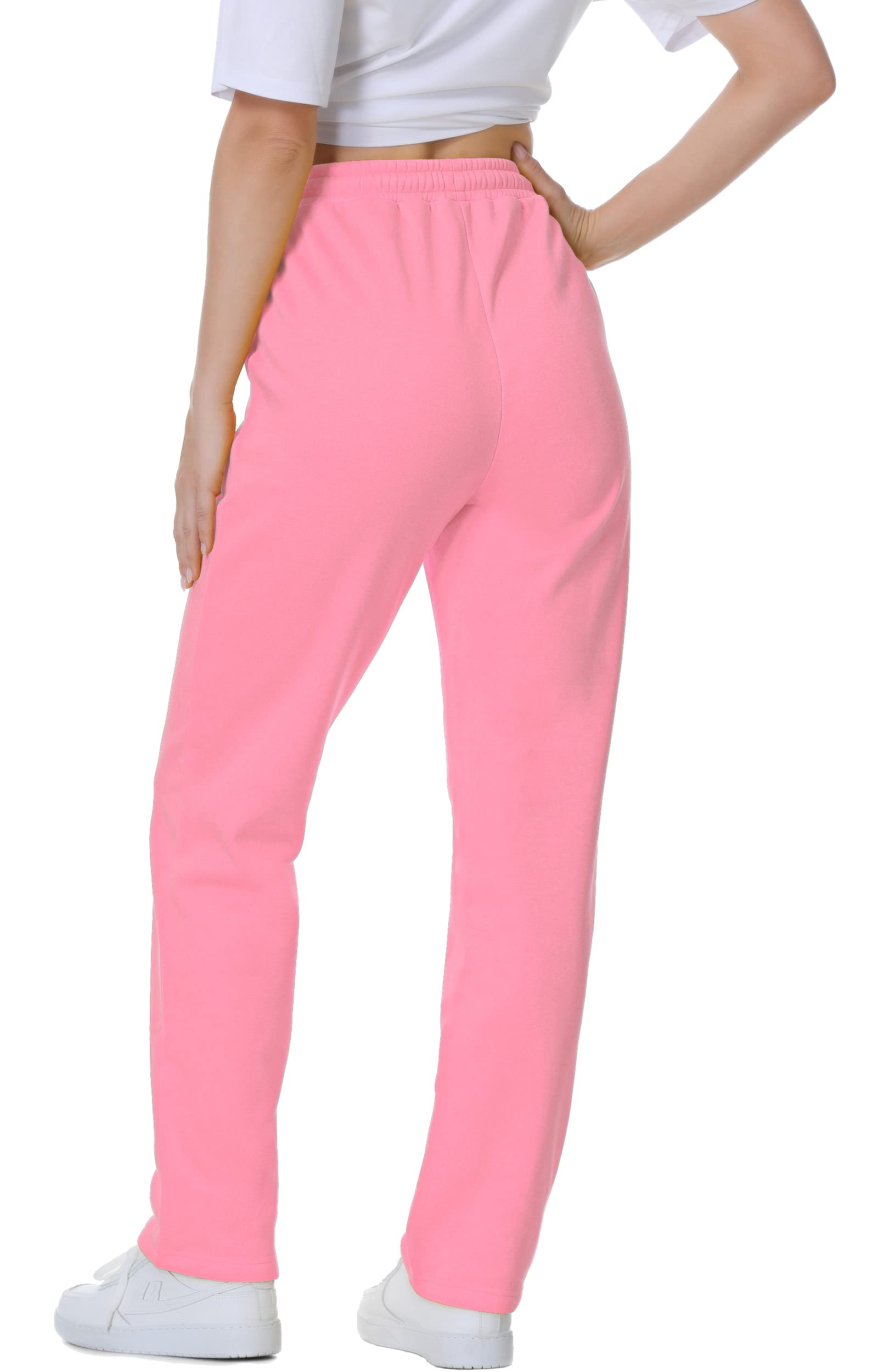 BETTERCHIC Pantaloni della tuta da donna antistatici in micropile con tasche a gamba dritta pantaloni della tuta per le donne taglia S-2XL