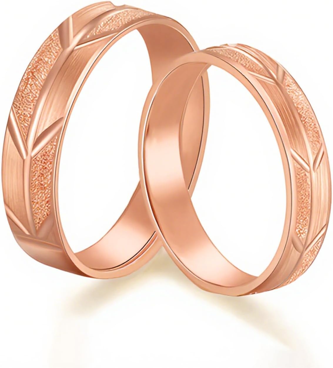 925 Sterling Silver Couple Plain Wedding Rings Set, 10K/14K/18K Real Gold Engagement Rings for Men and Women, Customized His and Her 2pcs Matching Anniversary Promise Bands Engraving Jewelry Gifts