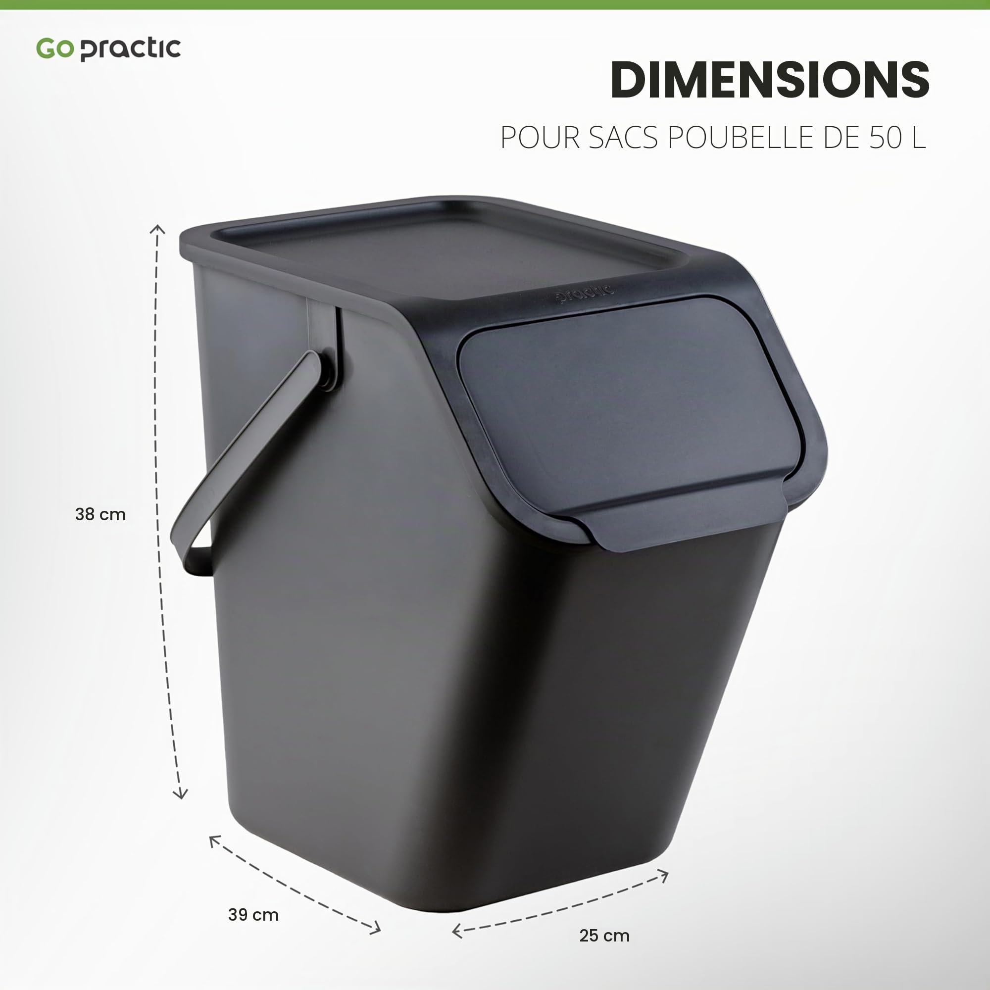 Poubelle Cuisine Tri Selectif 2 Bacs 25 litres