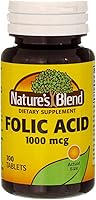 Vista 1 de Nature's Blend Ácido fólico 1000 mcg, 100 tabletas