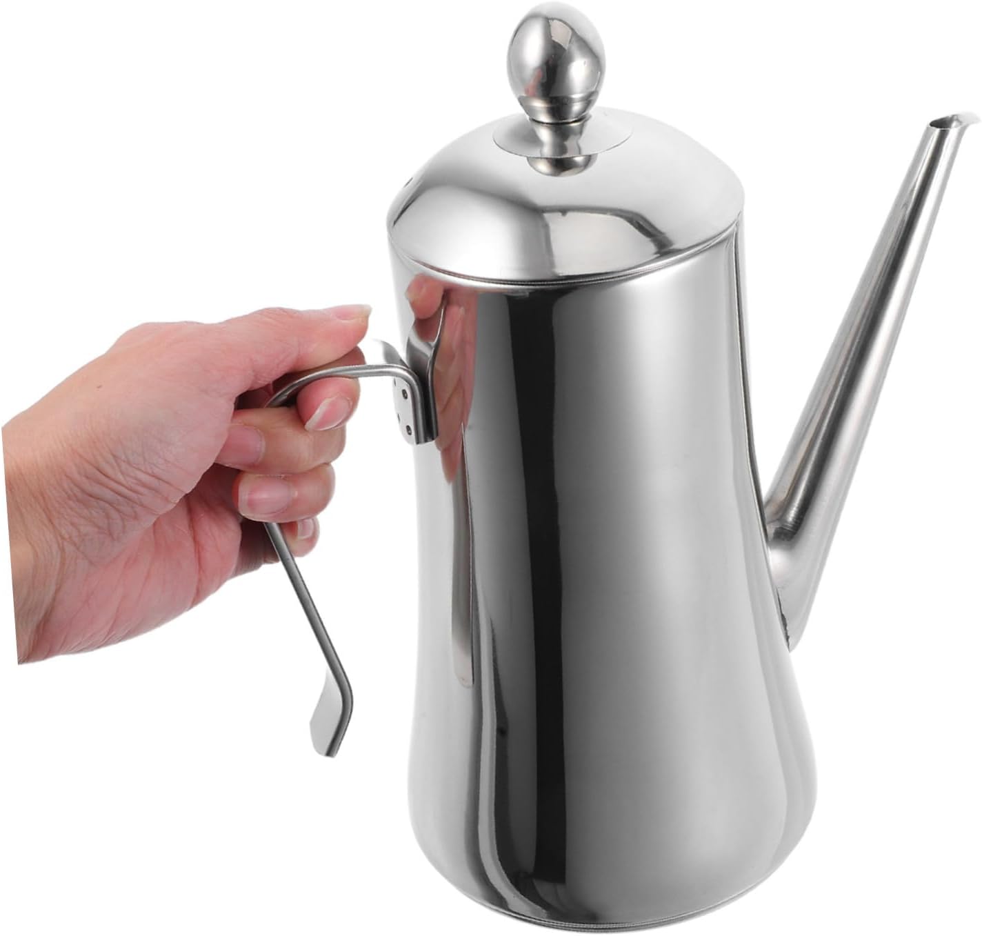 SOLUSTRE Stainless Steel Oil Dispenser Bottle with Leak Pourer and Cover for Kitchen Use Polished Glossy Surface Container for Olive Oil Vinegar Soy Sauce and Cooking Liquids