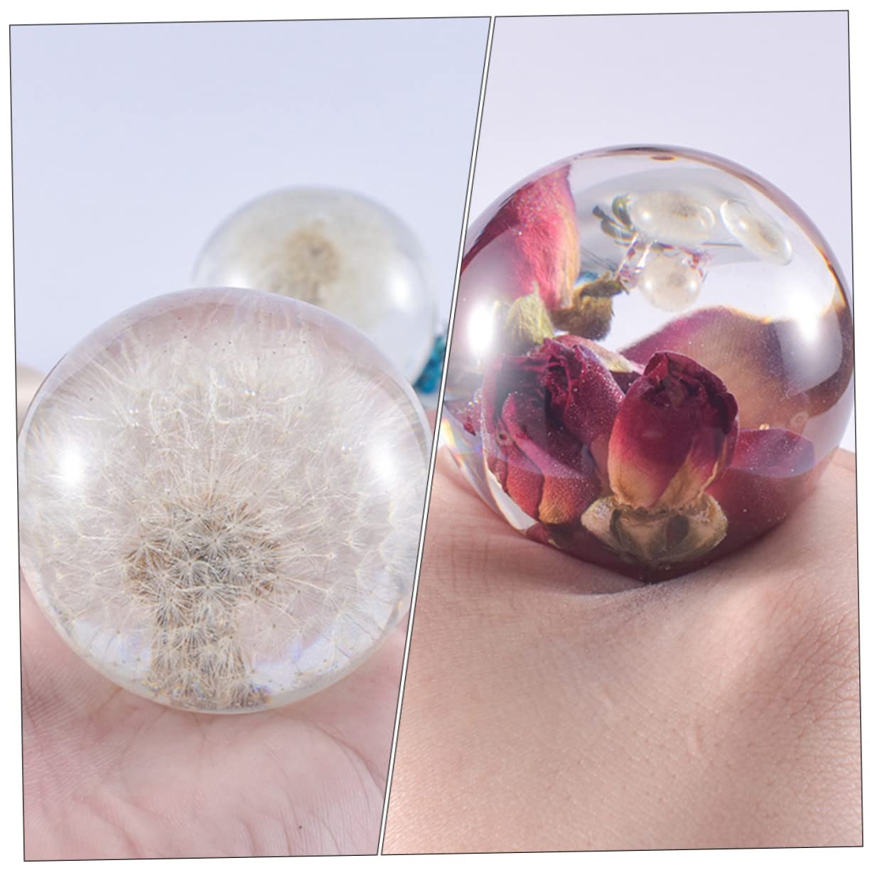 Homoyoyo 2 Set Stampo In Resina Epossidica Per Cristalli Stampo In Silicone Per Candele Stampo A Sfera Stampo Per Cera Per Candele Stampo Per Decorazioni Di Gioielli 5 pezzi*2