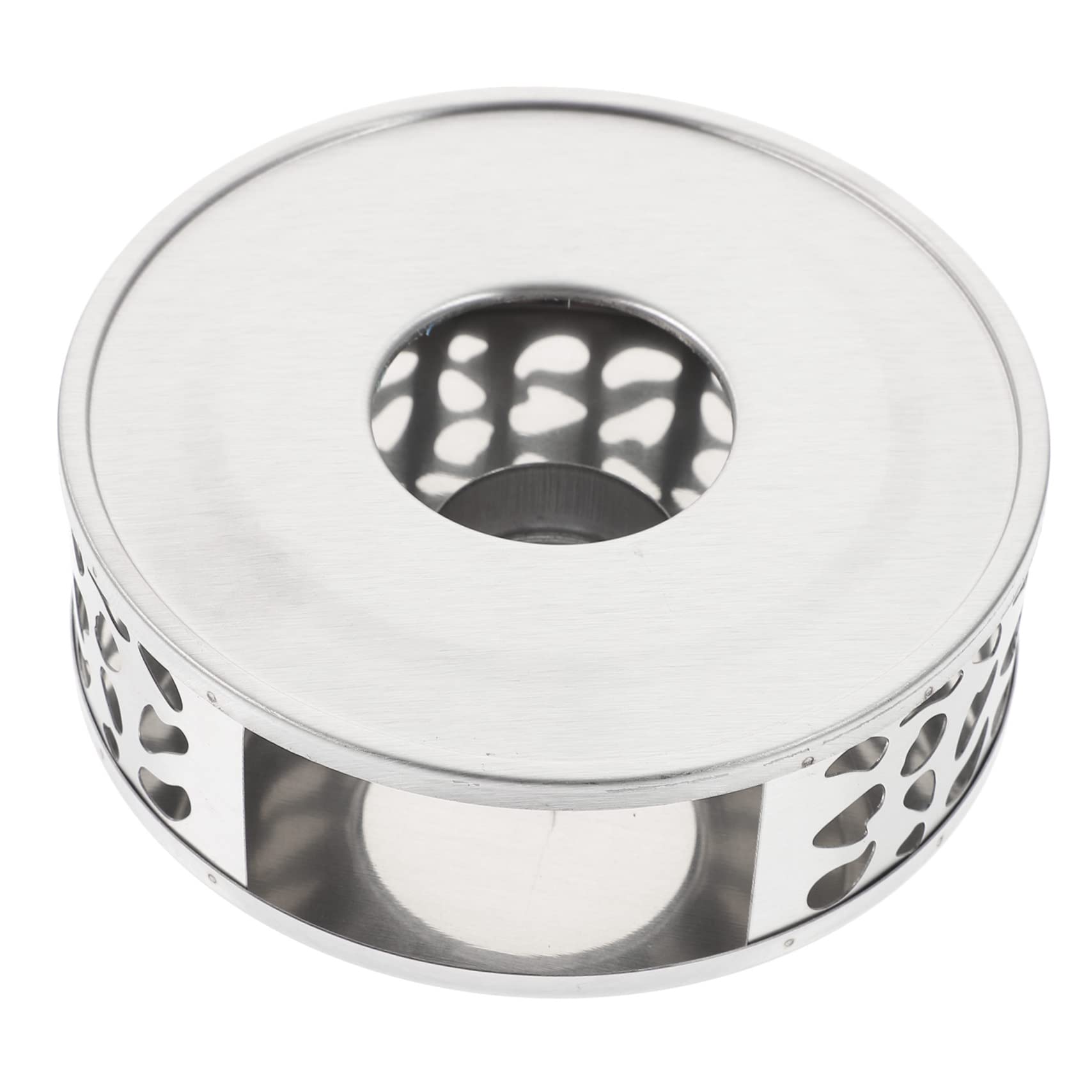 DECHOUS 1pc Stainless Steel Teapot Warmer Tealight Holder Multi-Functional Heating Base for Tea and Food for Home Office and Outdoor Use