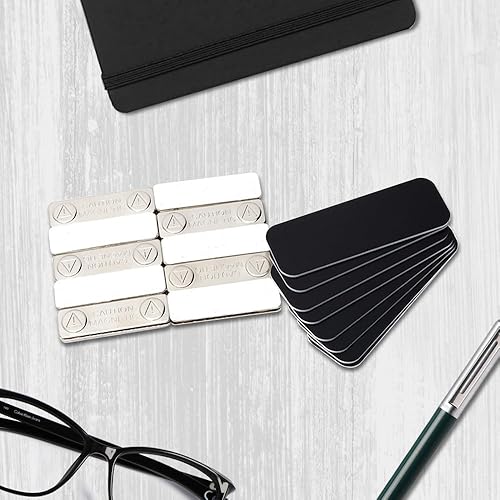 Miniatura 4 de Etiqueta para nombre e insignia blancas, paquete de 25 unidades, 1 x 3 pulgadas, esquinas redondeadas, con parte trasera magnética, Blanco