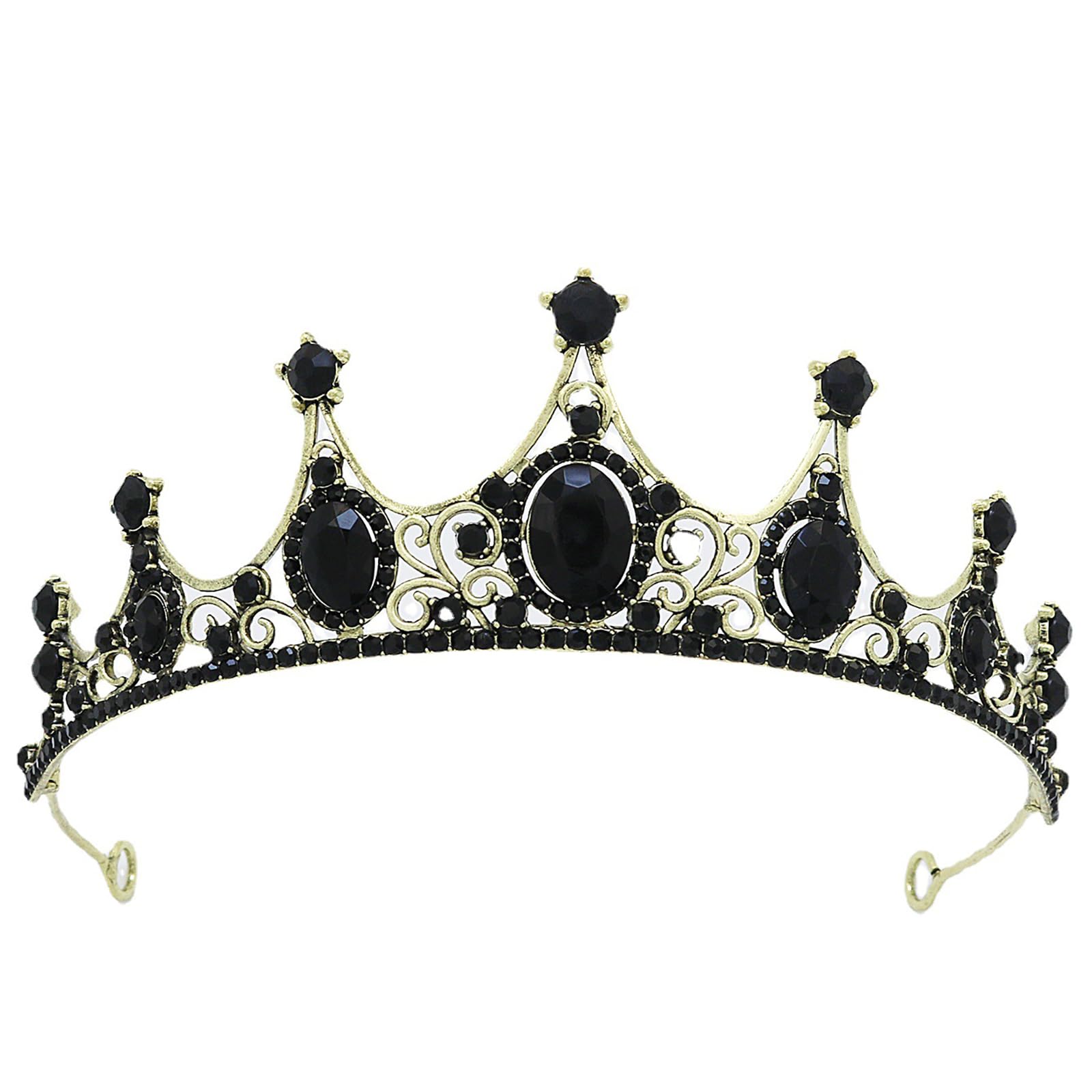 Black Baroque Crown,Gothic Baroque Crystal Crowns,Blacks Tiara for Women,Crystal Crown New Wedding Tiara with Rhinestones,Bridal,Prom and Birthday Party,Black