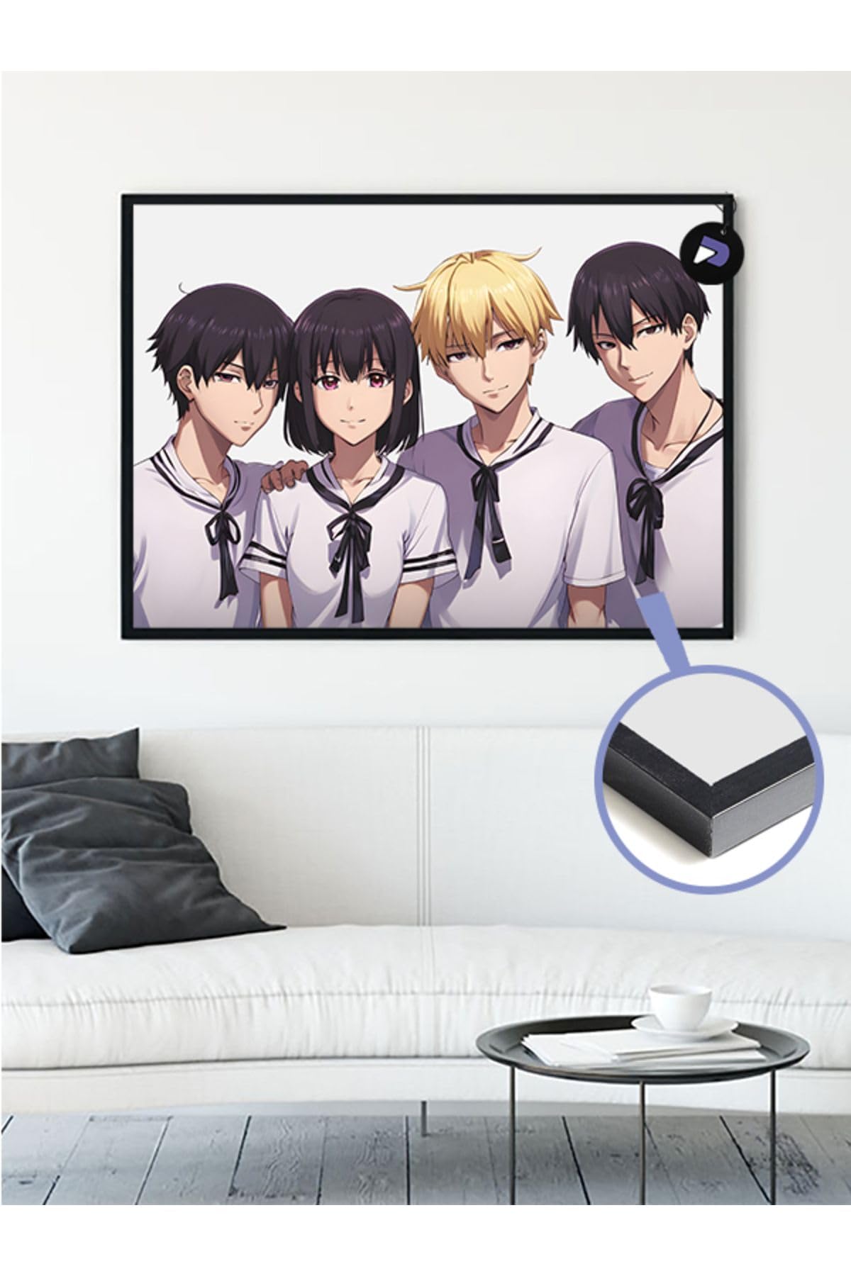 Postermanya (pster21133) Arkadaş Grubu Manga Anime Çerçeveli Tablo - Çerçeveli Poster 21 x 30