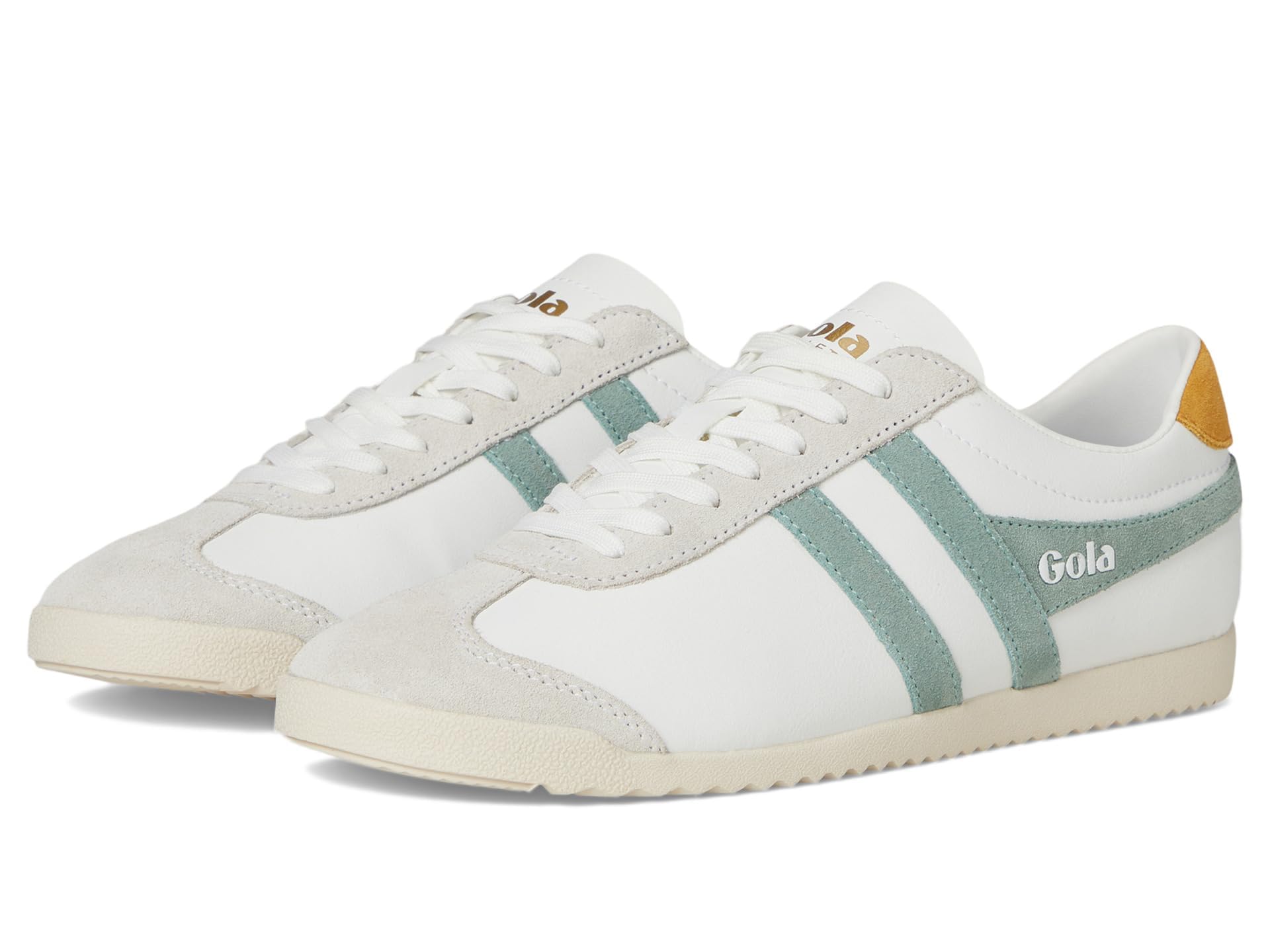 Gola Women's Bullet Pure Sneaker, White/Green Mist/Sun, 6.5